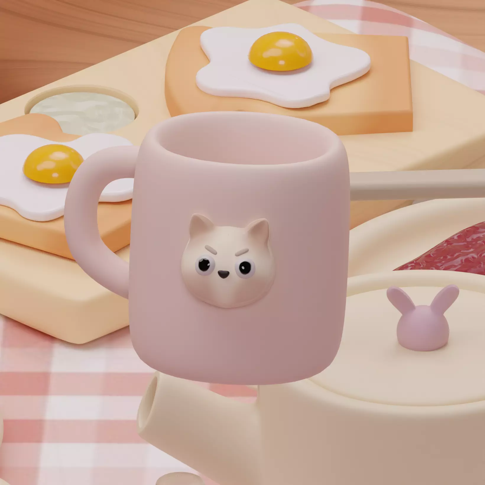 Cozy Isometric Kitchen 3D Model Low-poly 3D model_5