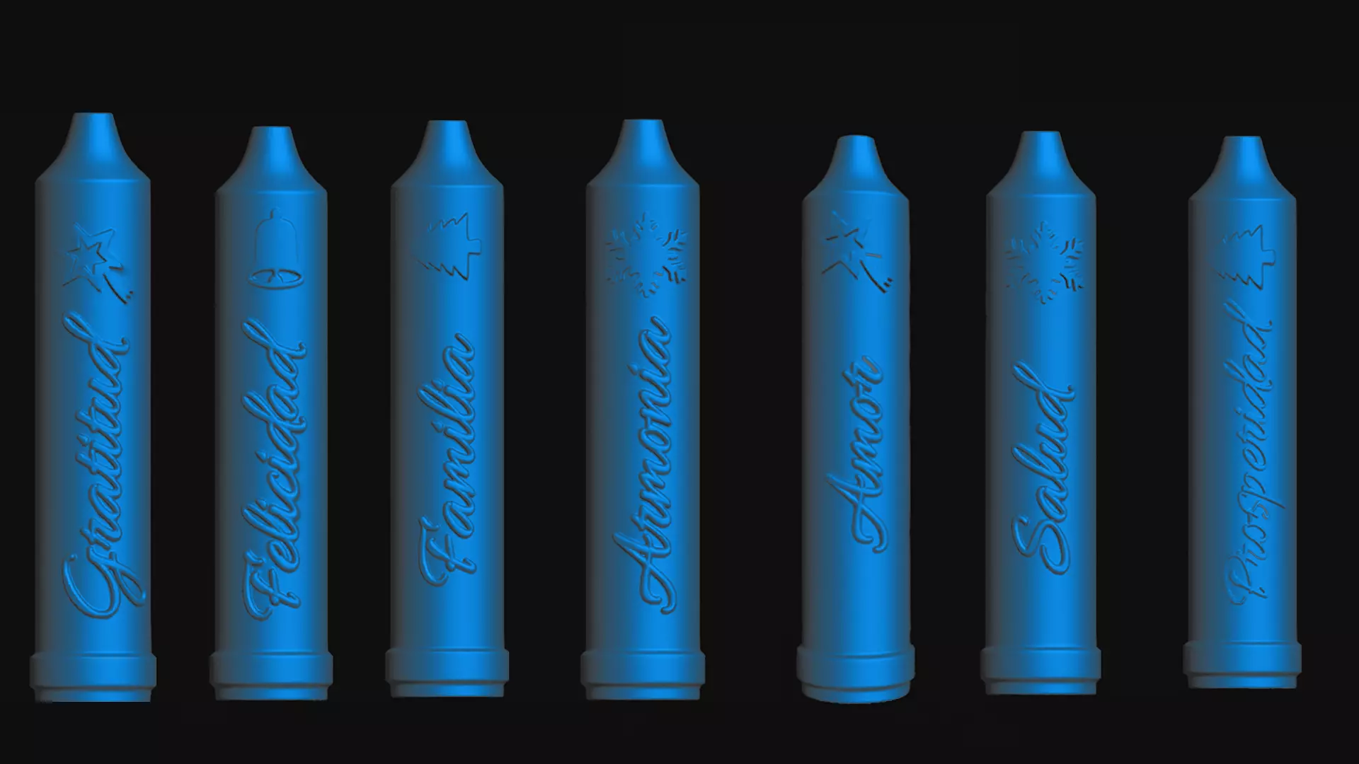 Day candles  little candles 3D print model_9