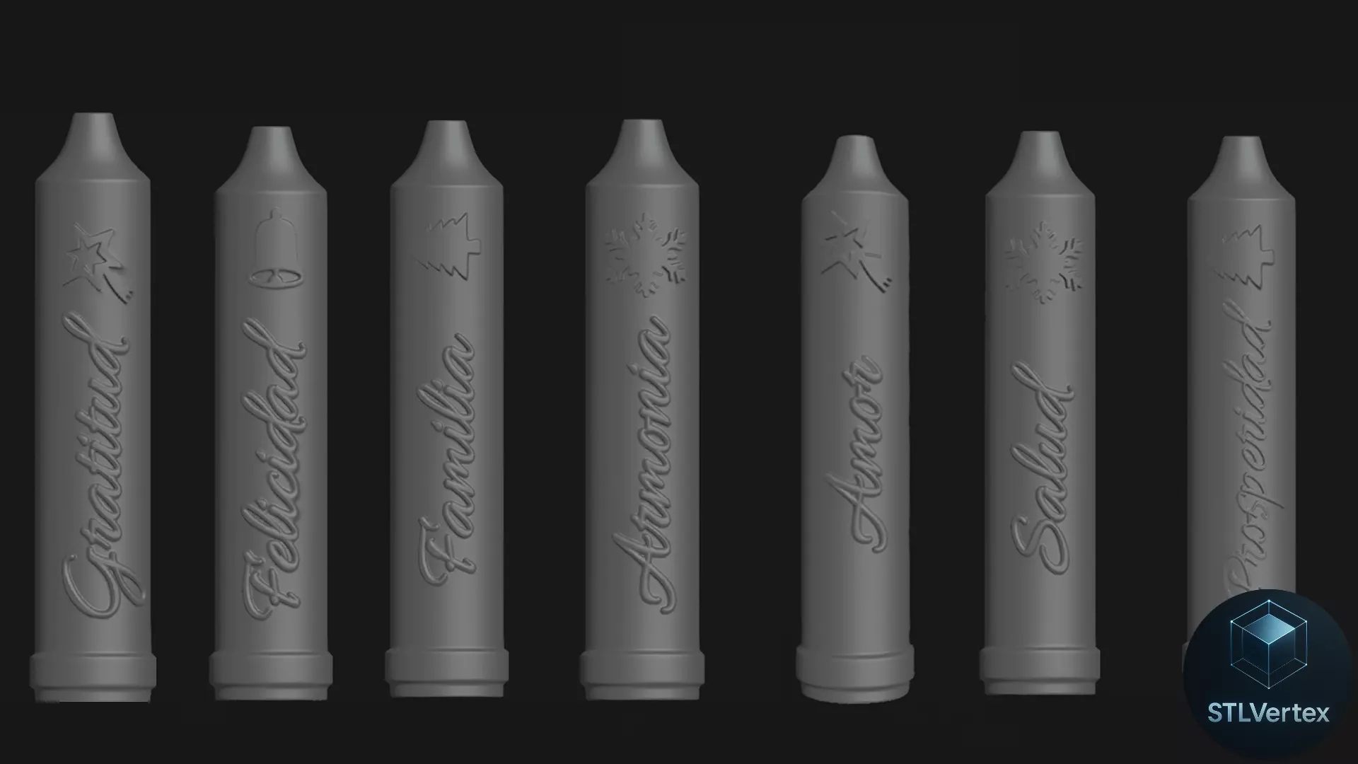 Day candles  little candles 3D print model_8