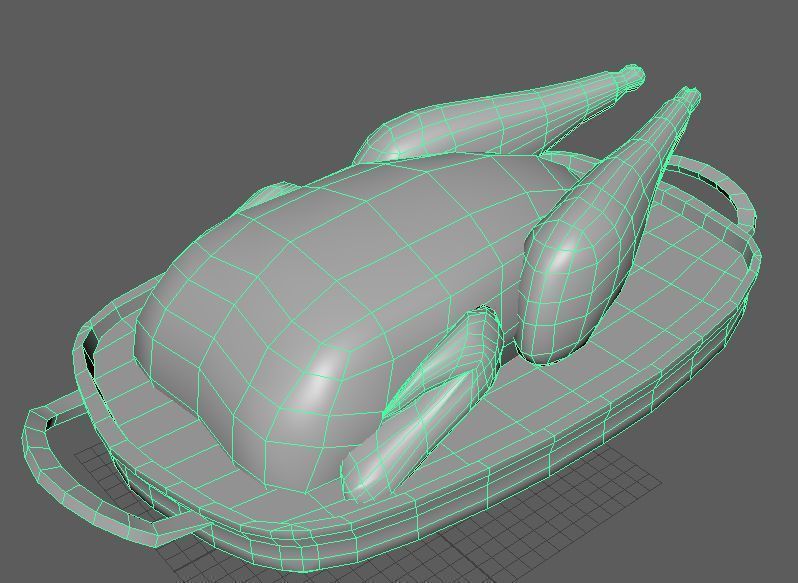 Roasted Pheasant in Gravy 3D model_1