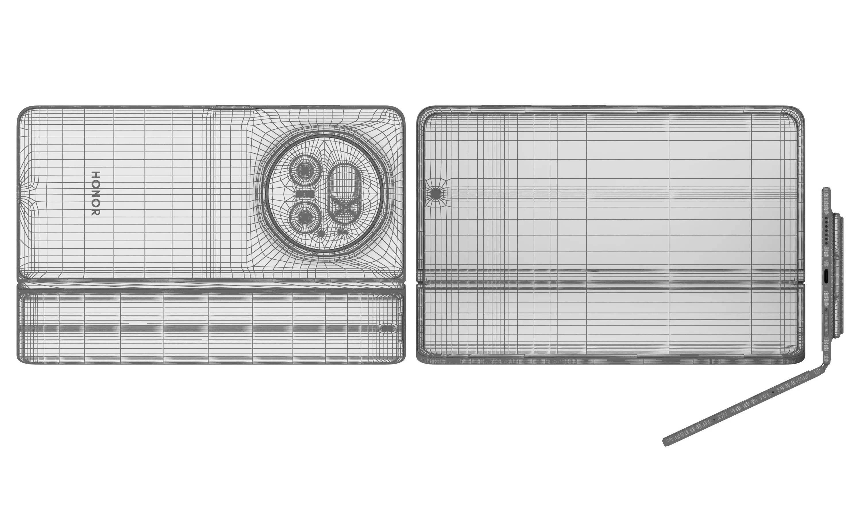 Honor Magic V5 Ivory White 3D model_11