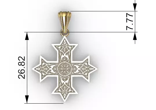 Coptic Cross Pendant READ DESCRIPTION 3D print model_25
