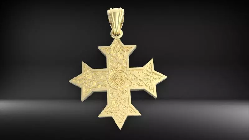 Coptic Cross Pendant READ DESCRIPTION 3D print model_10