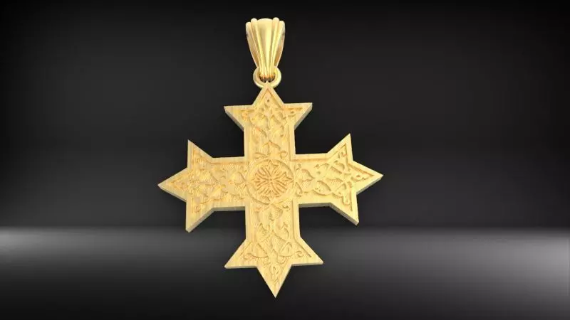Coptic Cross Pendant READ DESCRIPTION 3D print model_3