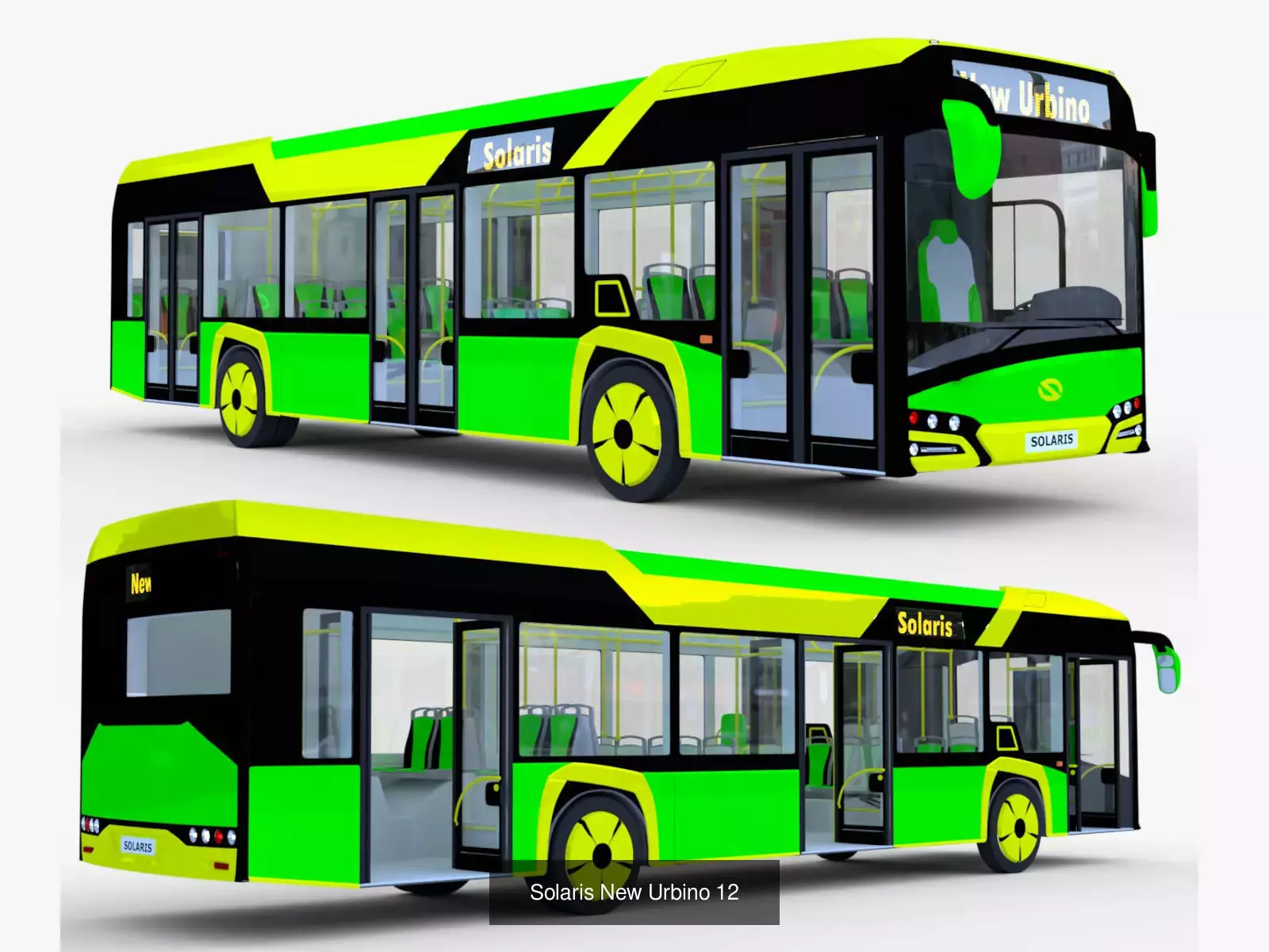 Solaris Urbino and Stadler tram 3D Model Collection_1