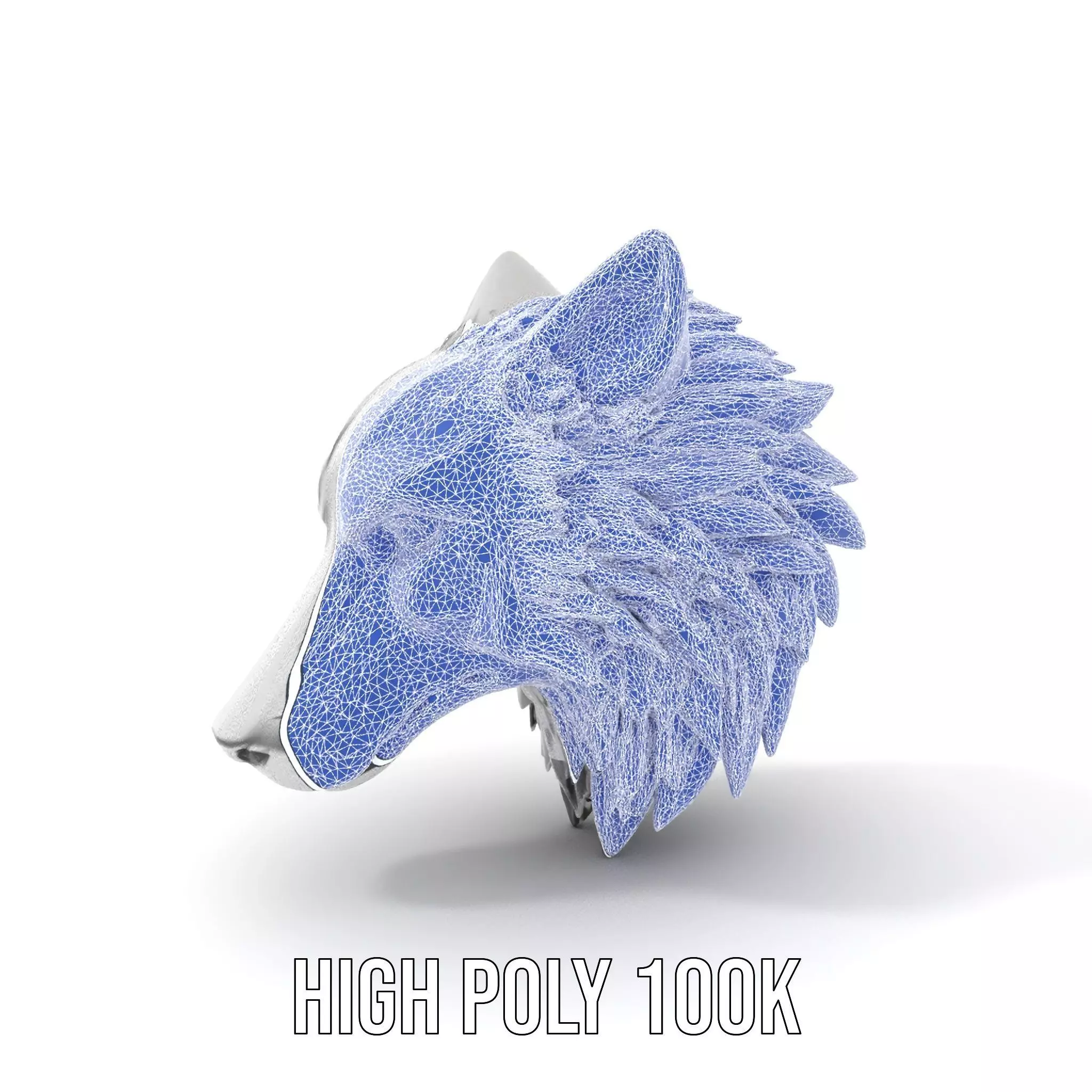 Silver Wolf Head model pack Low-poly 3D model_29