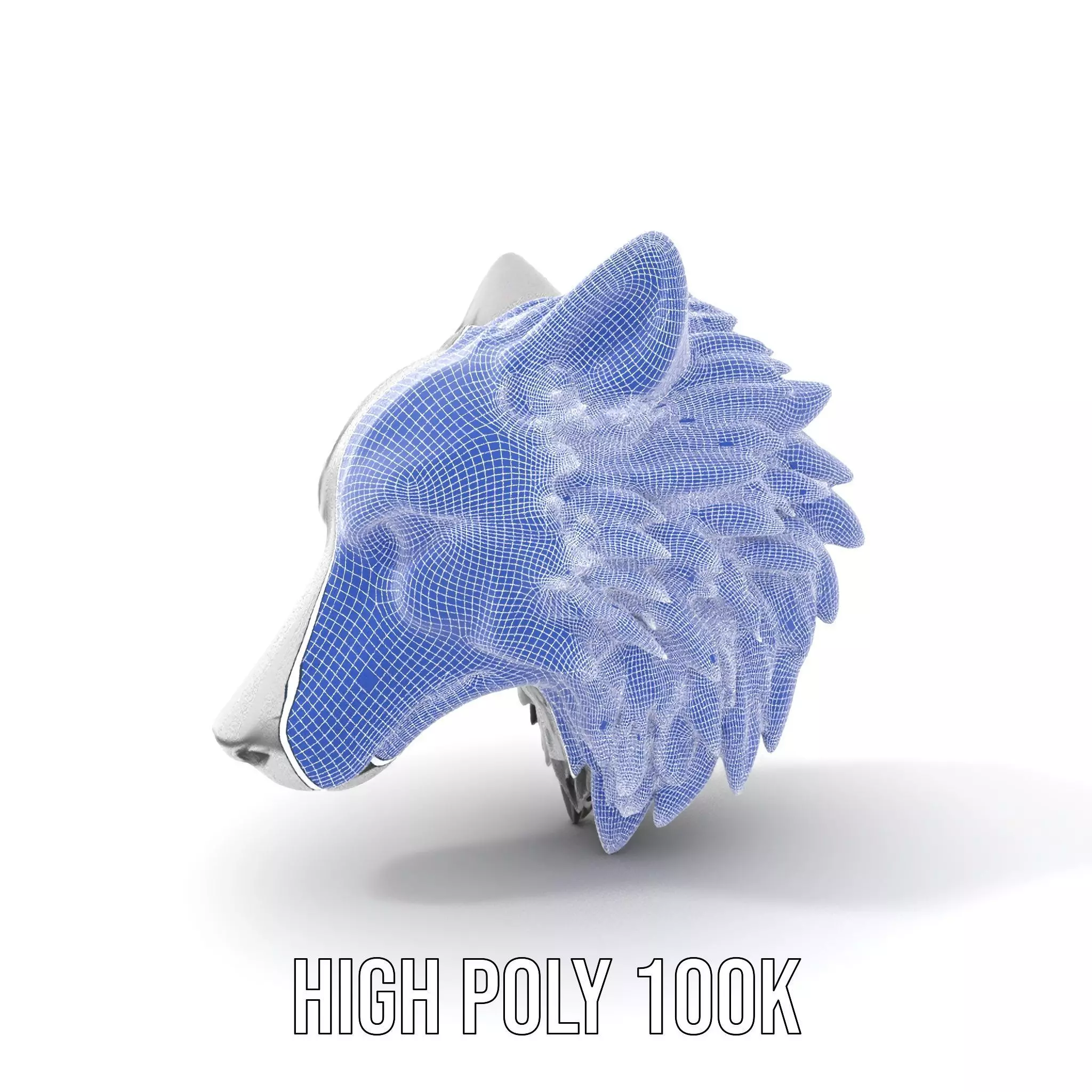 Silver Wolf Head model pack Low-poly 3D model_4