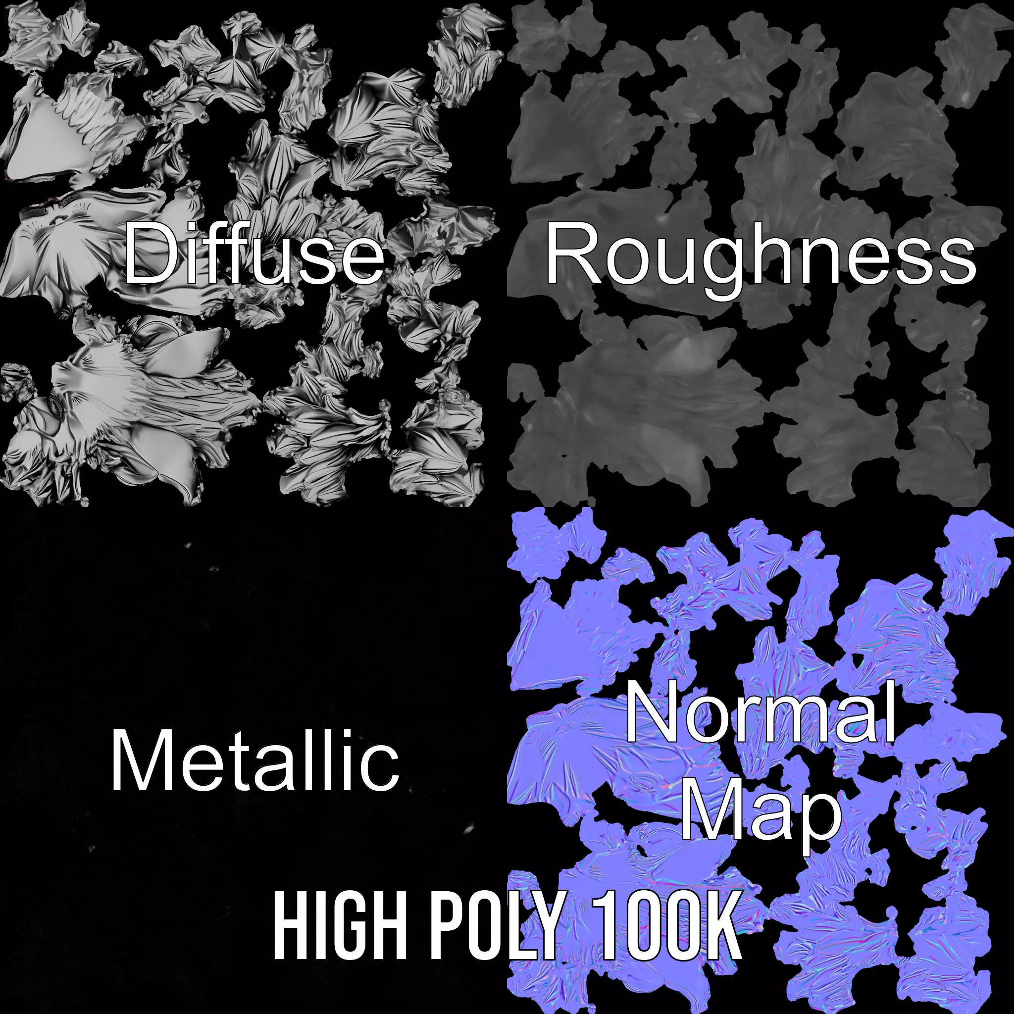 Silver Wolf Head model pack Low-poly 3D model_3