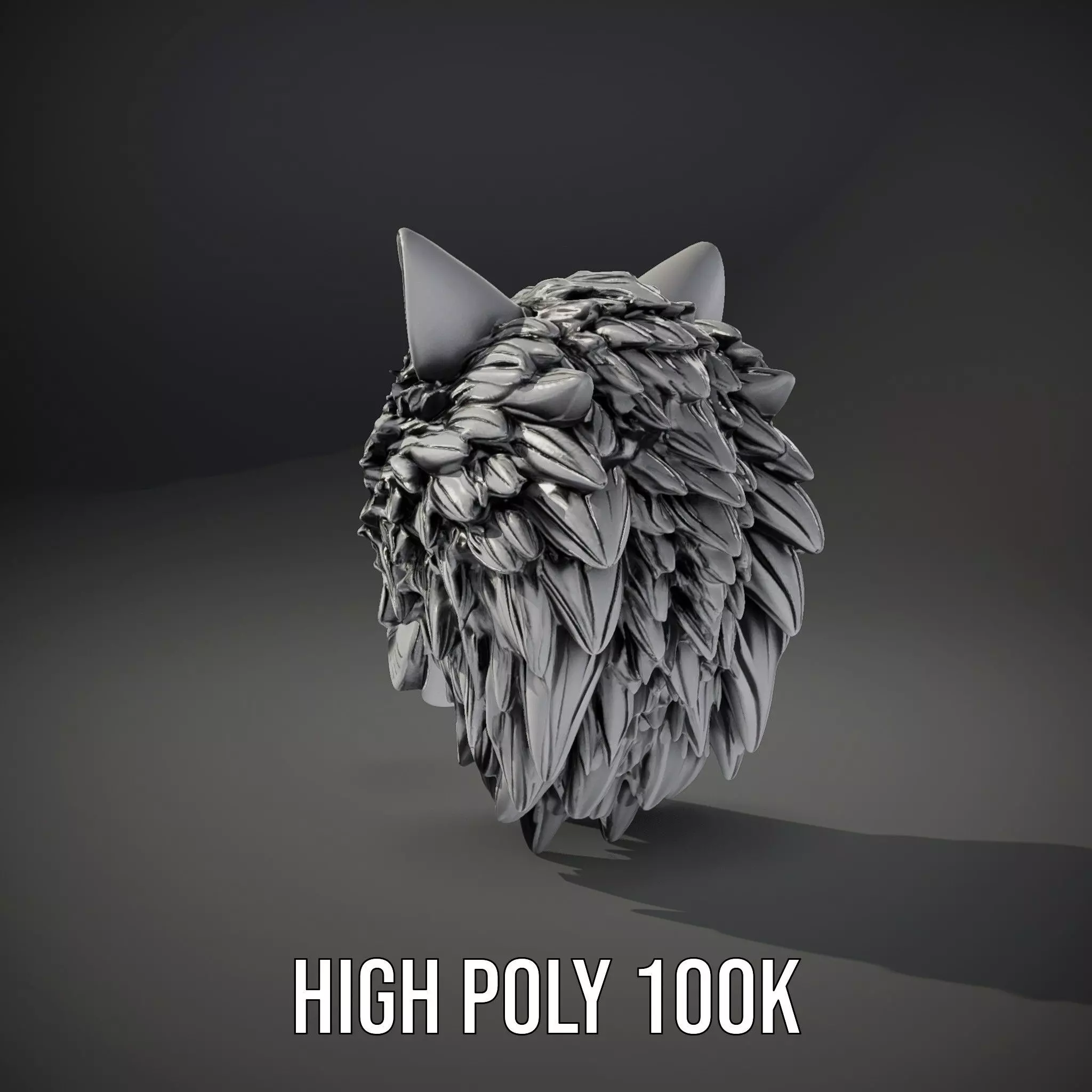 Silver Wolf Head model pack Low-poly 3D model_10