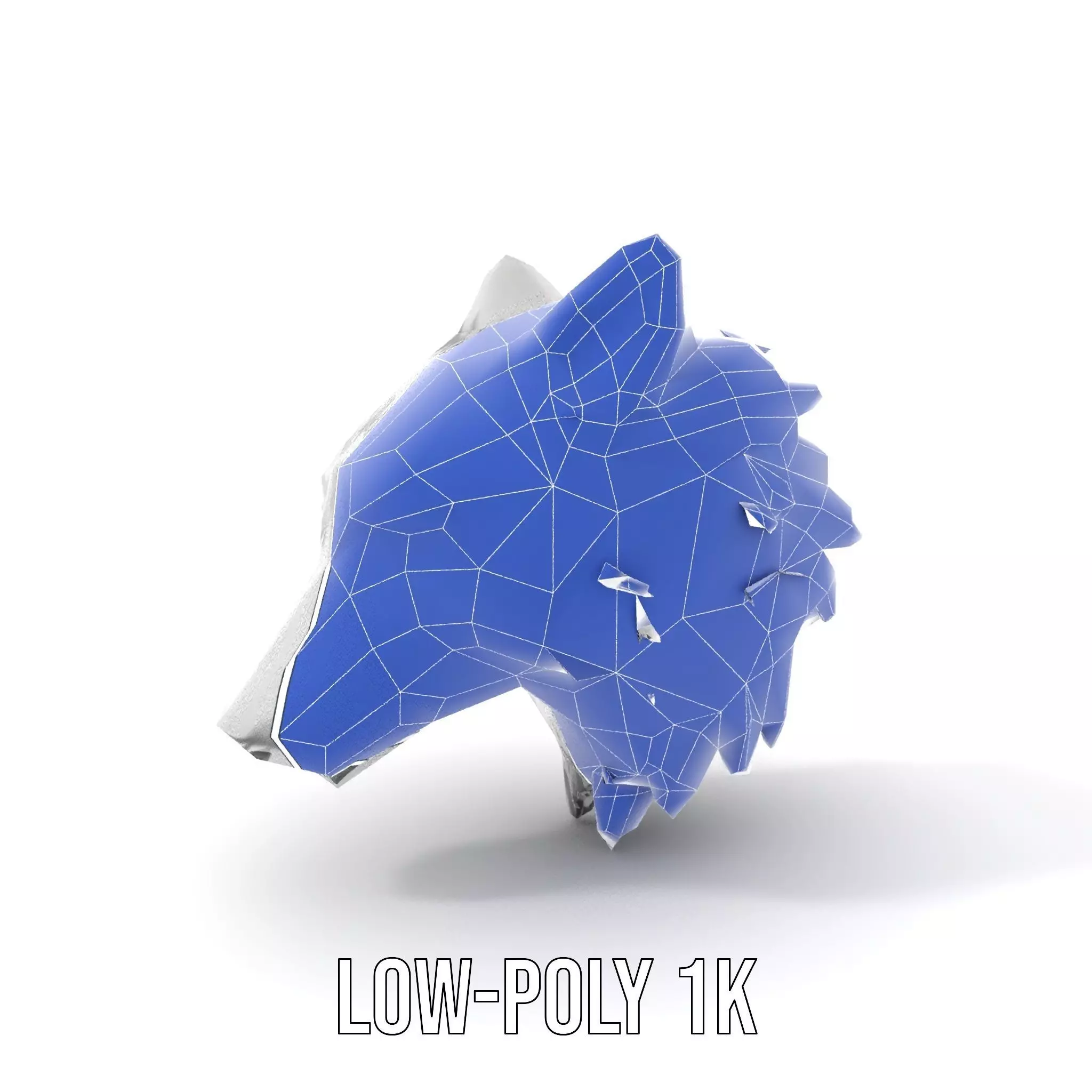 Silver Wolf Head model pack Low-poly 3D model_20