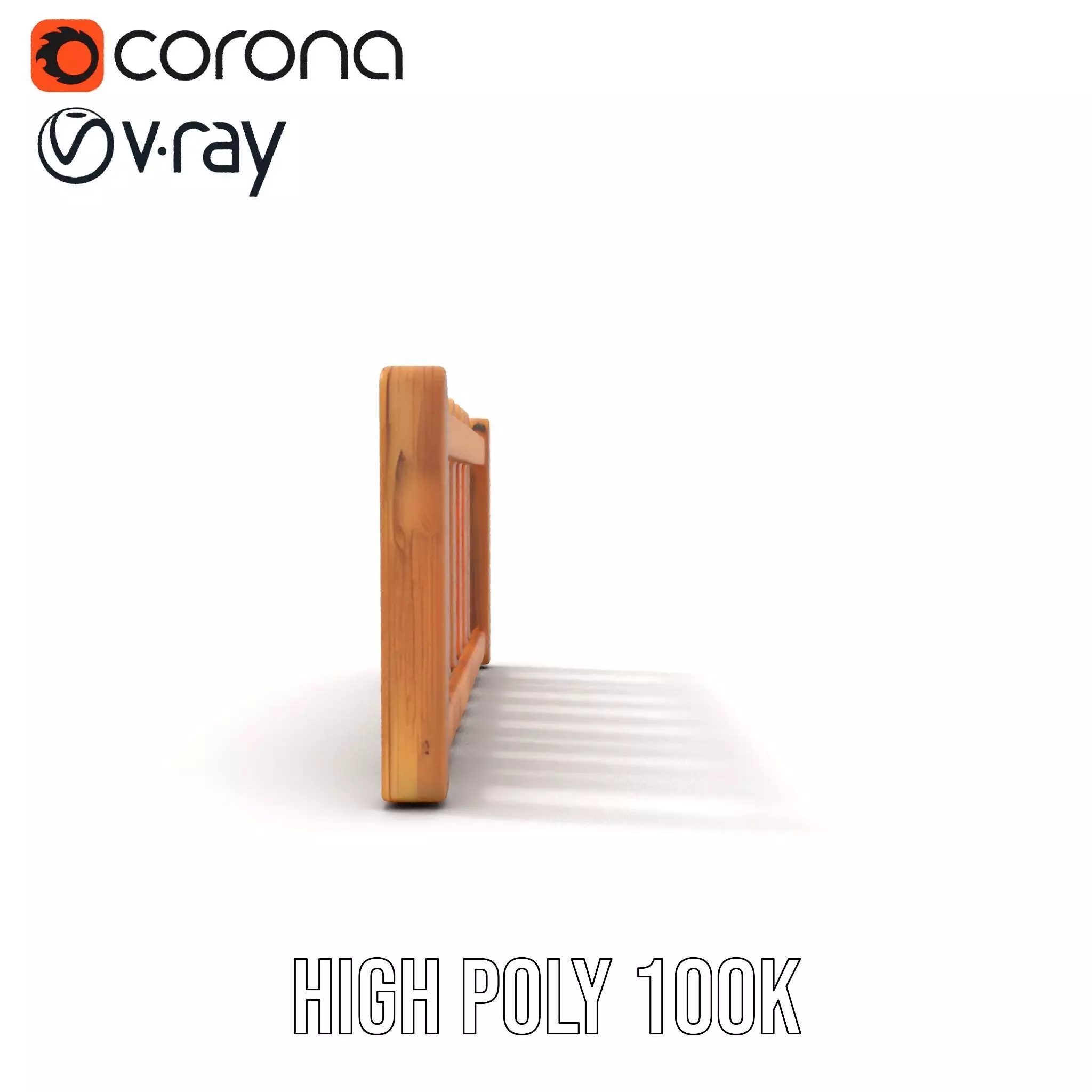 Natural Wooden Fence model pack Low-poly 3D model_28