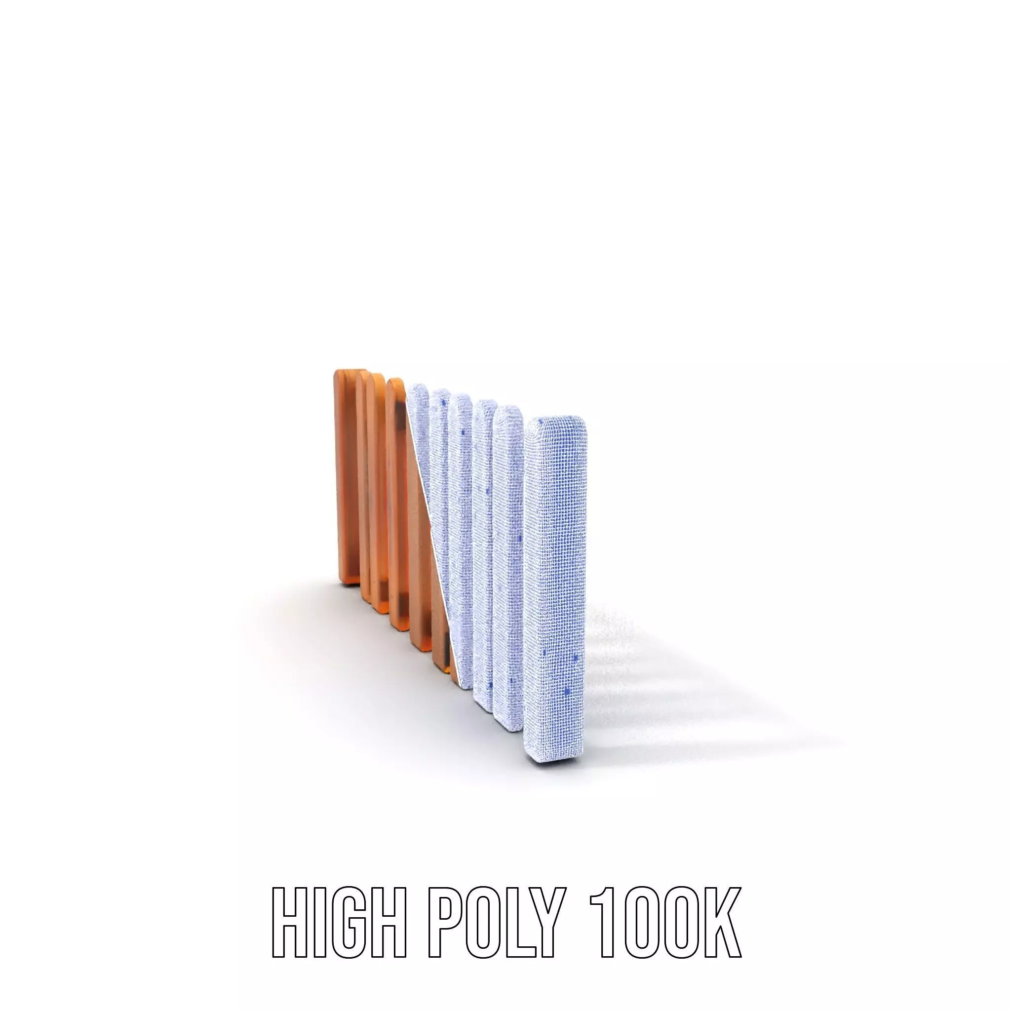 Natural Wooden Fence model pack Low-poly 3D model_4