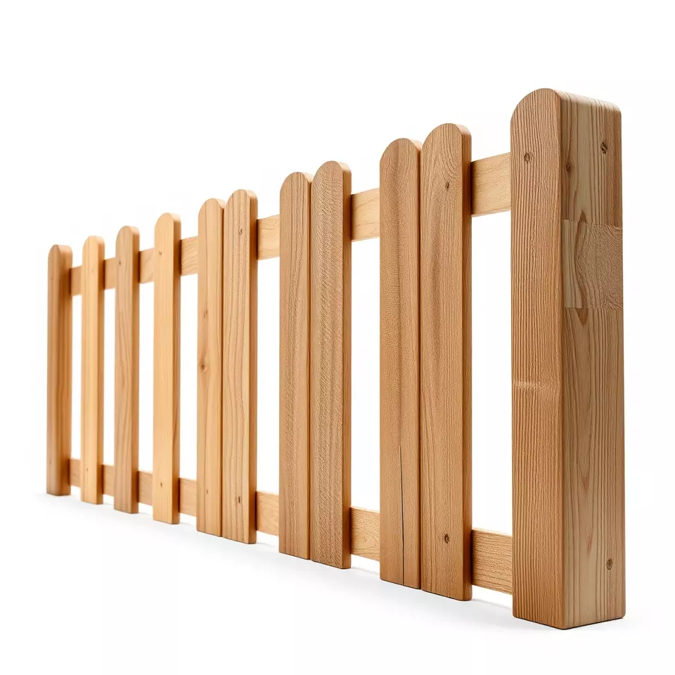 Natural Wooden Fence model pack Low-poly 3D model_2