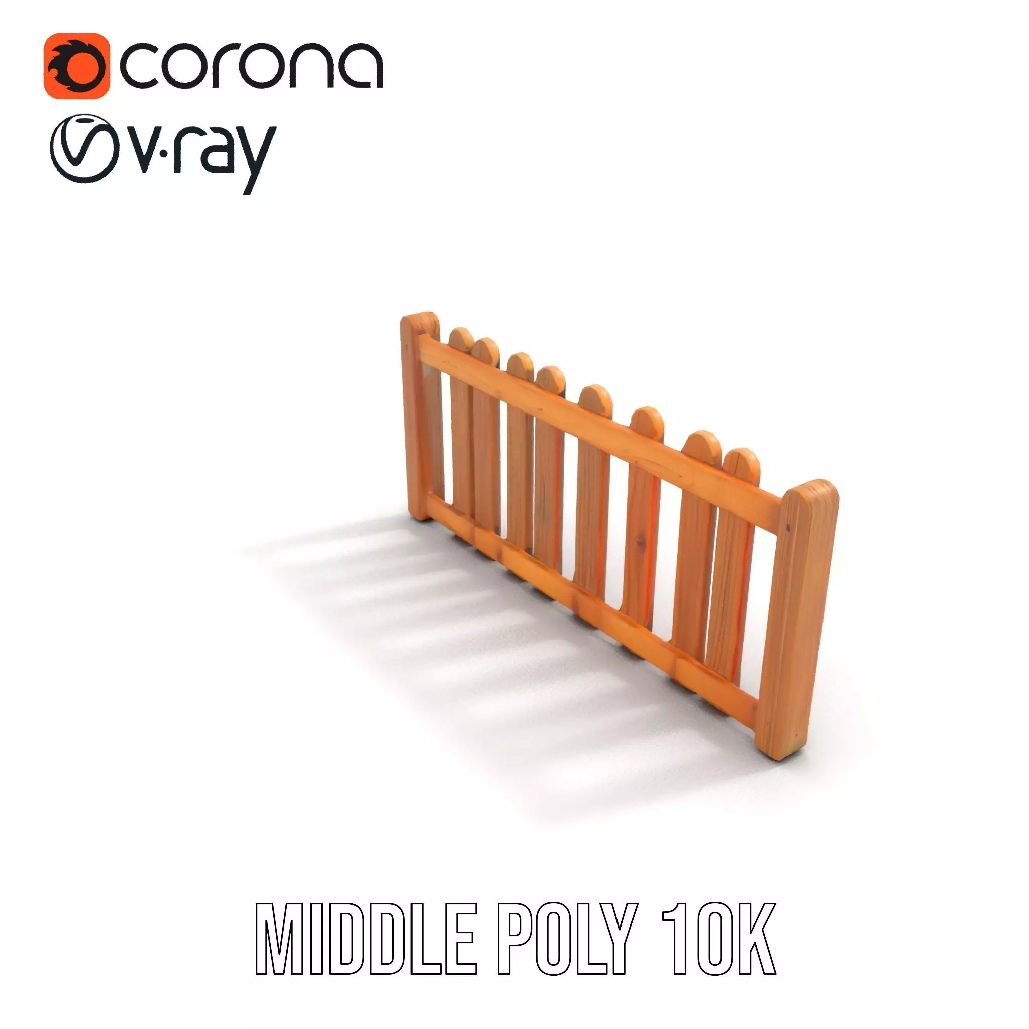 Natural Wooden Fence model pack Low-poly 3D model_18