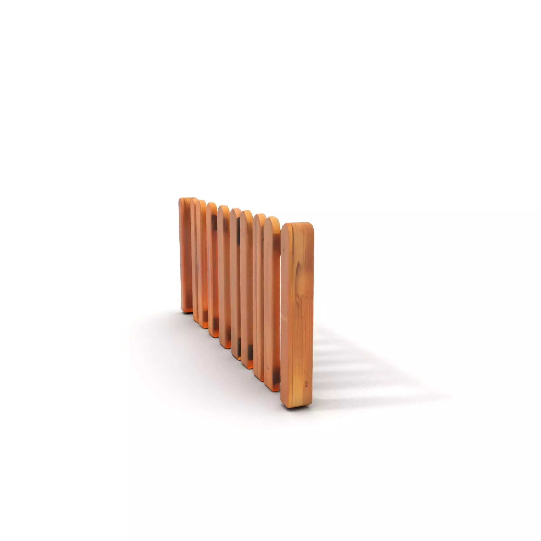 Natural Wooden Fence model pack Low-poly 3D model_5