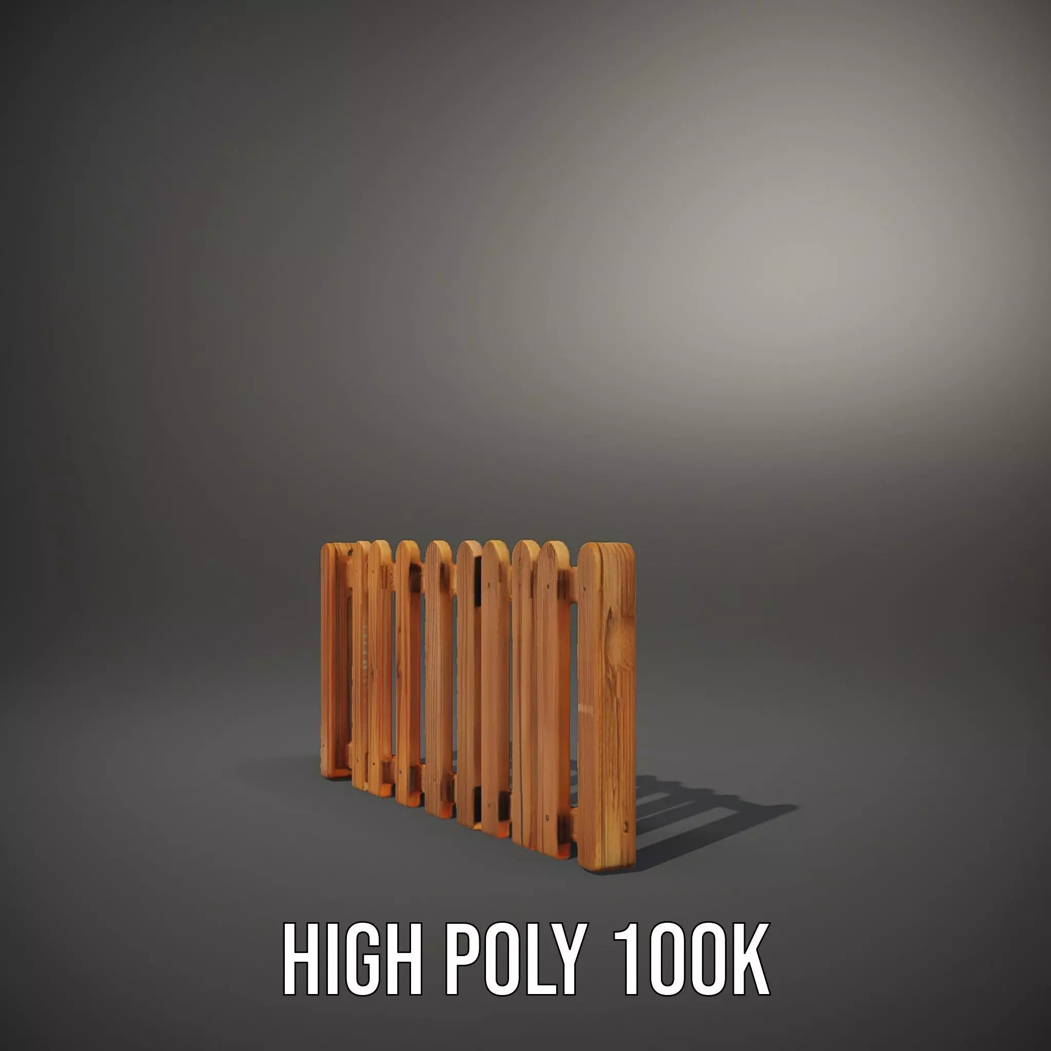 Natural Wooden Fence model pack Low-poly 3D model_10