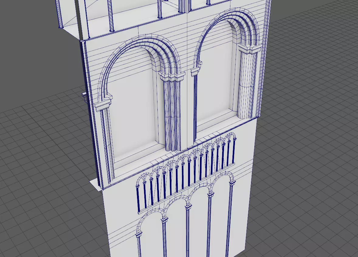 Cathedral Transept Stained Glass Wall - ONLY Low-poly 3D model_5