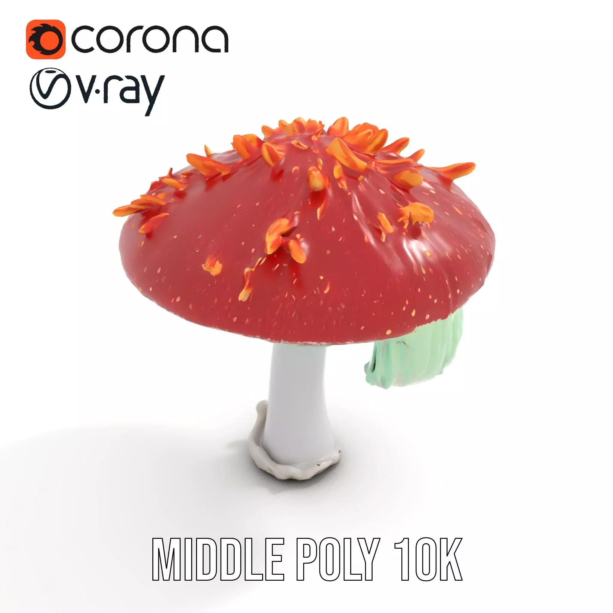 Vibrant Mushroom Cap model pack Low-poly 3D model_5