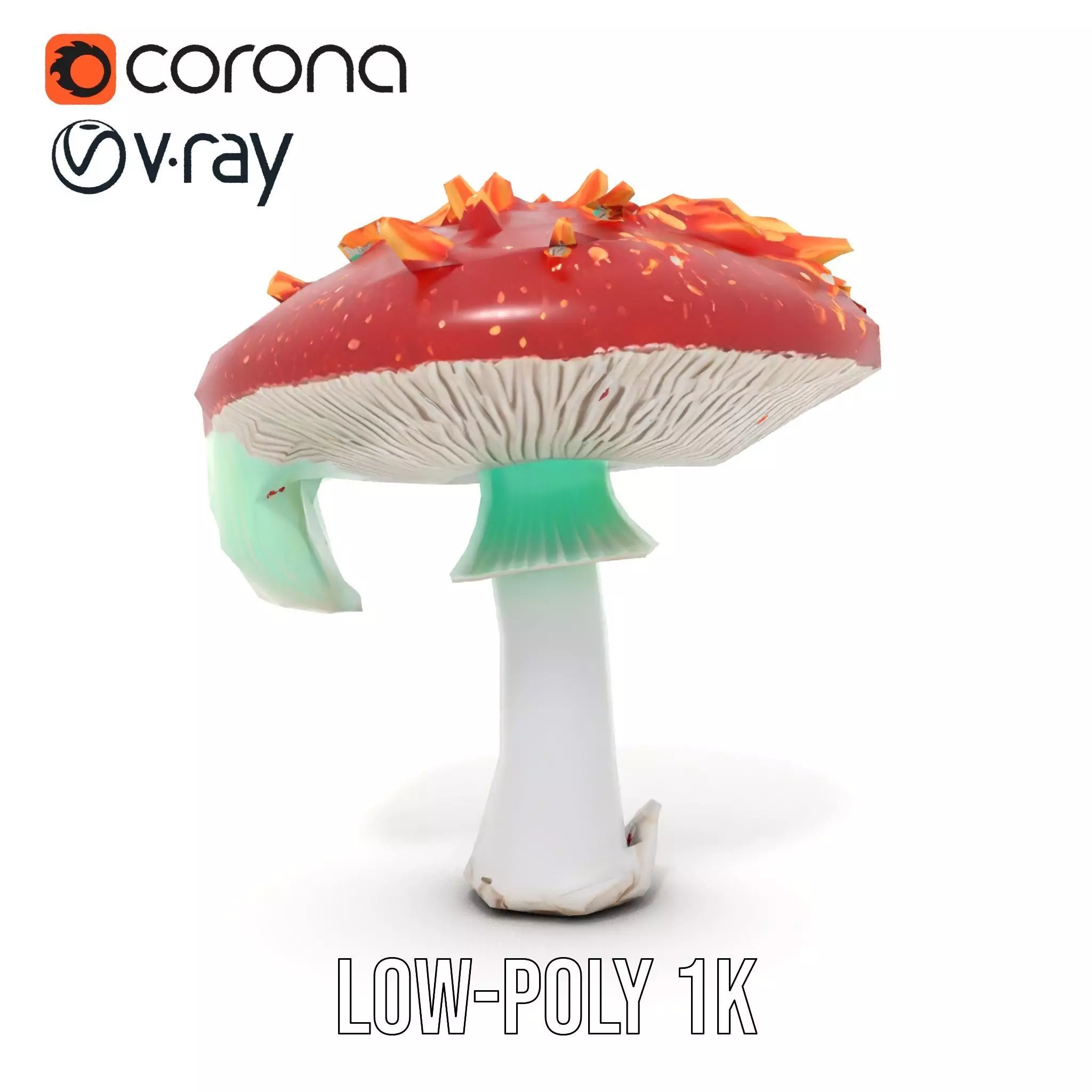 Vibrant Mushroom Cap model pack Low-poly 3D model_12