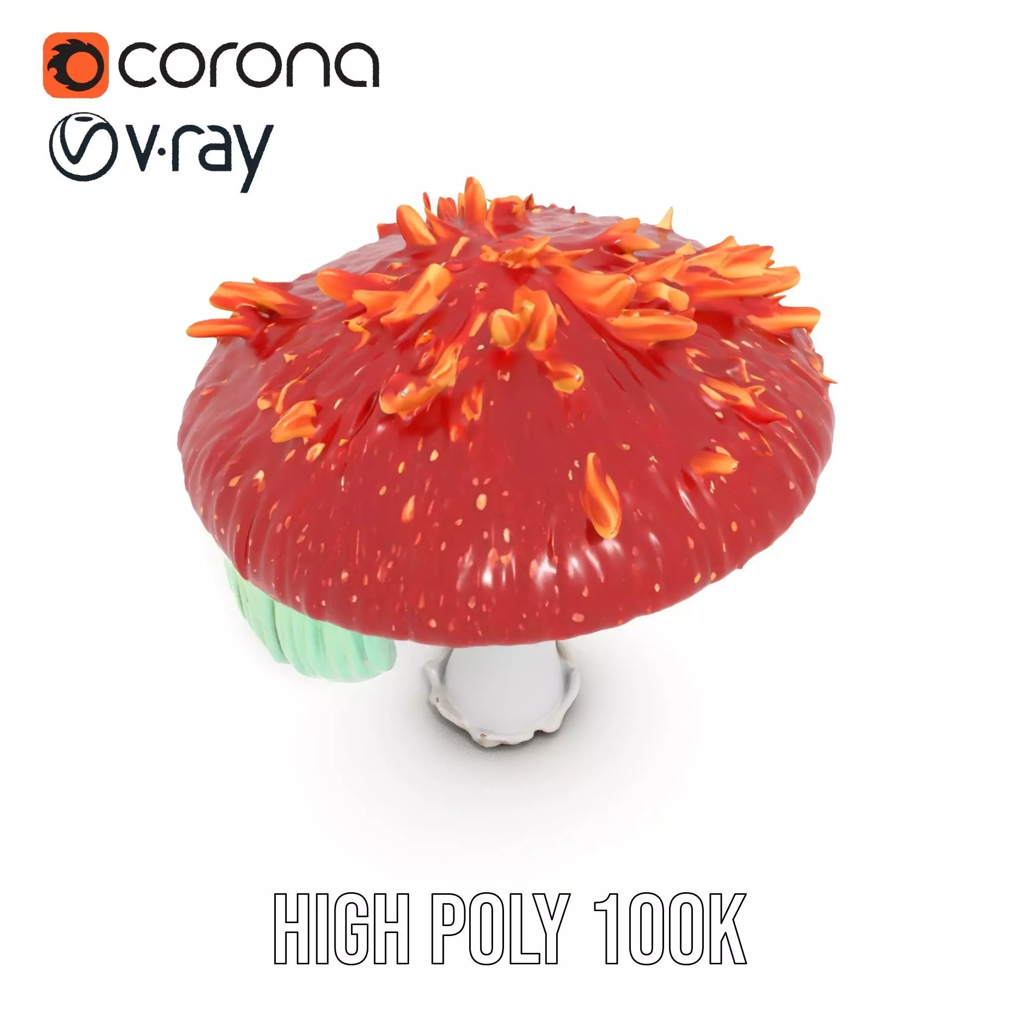 Vibrant Mushroom Cap model pack Low-poly 3D model_29