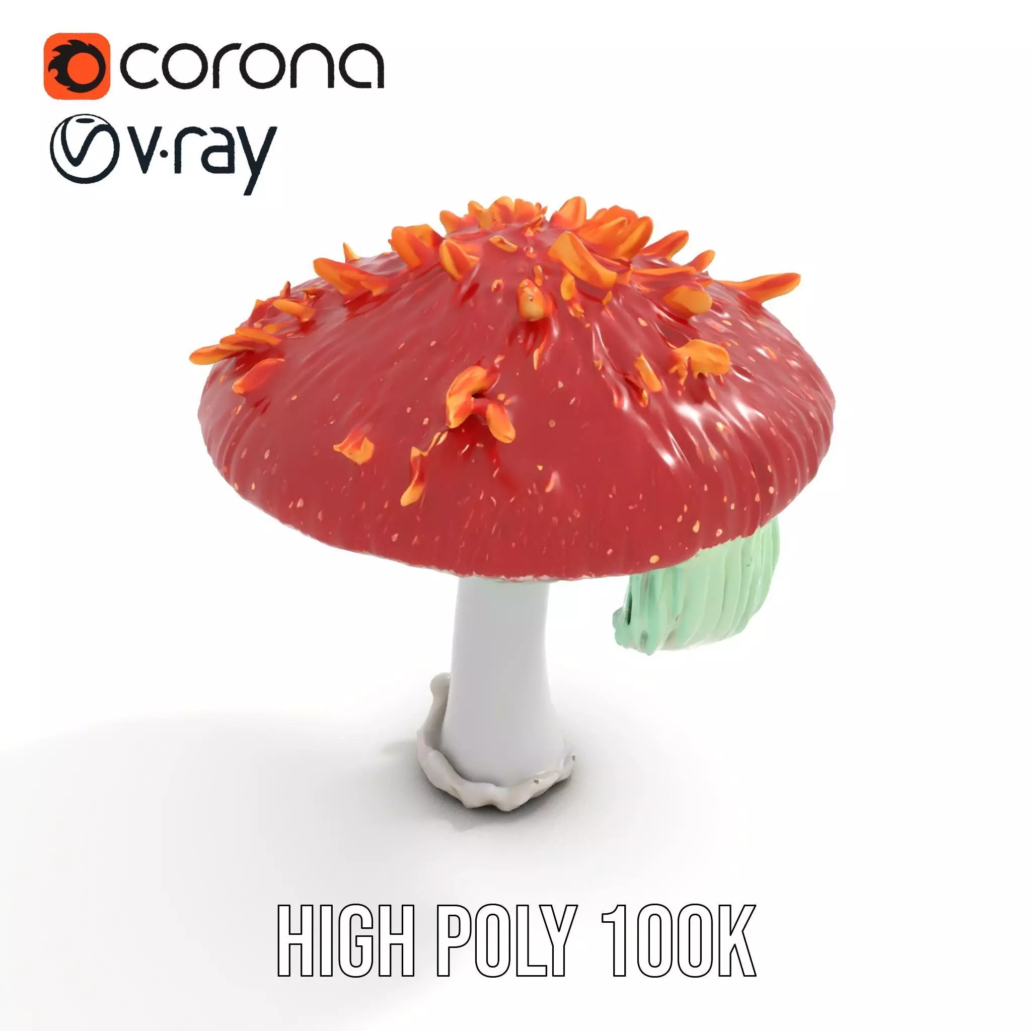 Vibrant Mushroom Cap model pack Low-poly 3D model_13