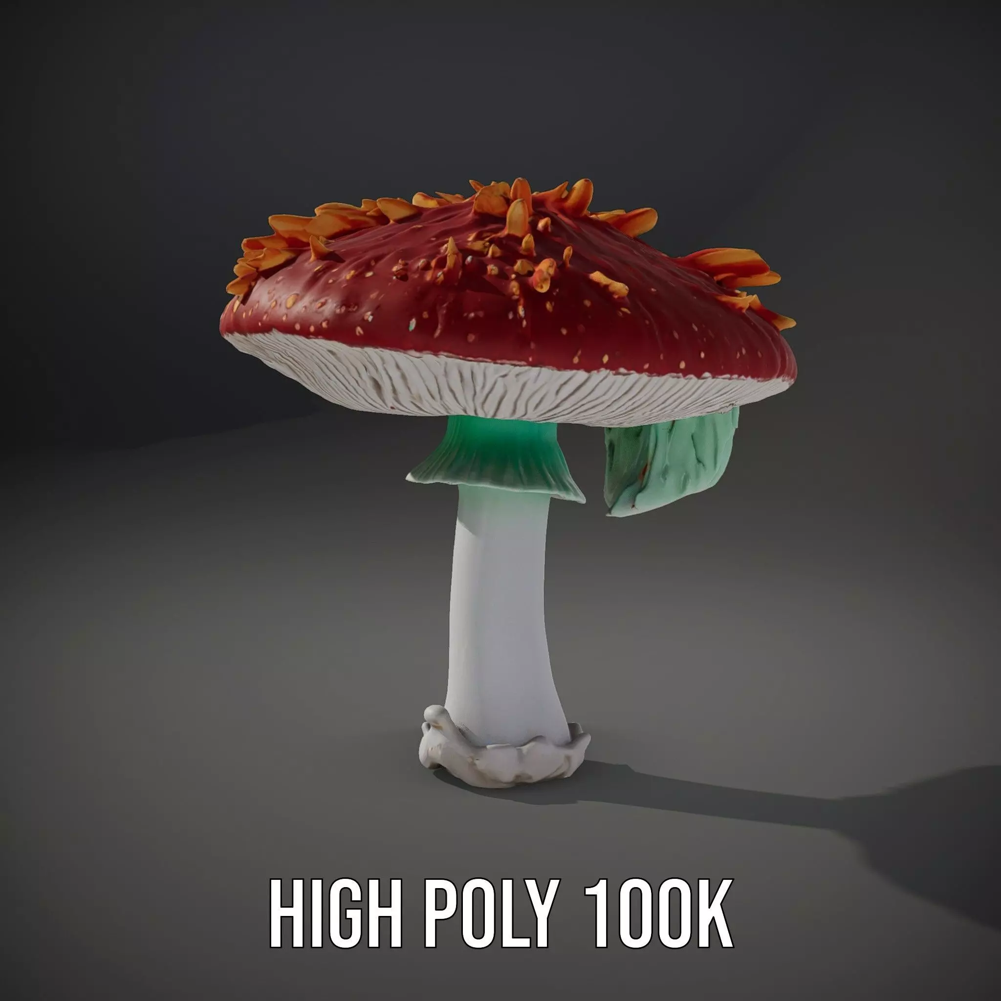 Vibrant Mushroom Cap model pack Low-poly 3D model_10