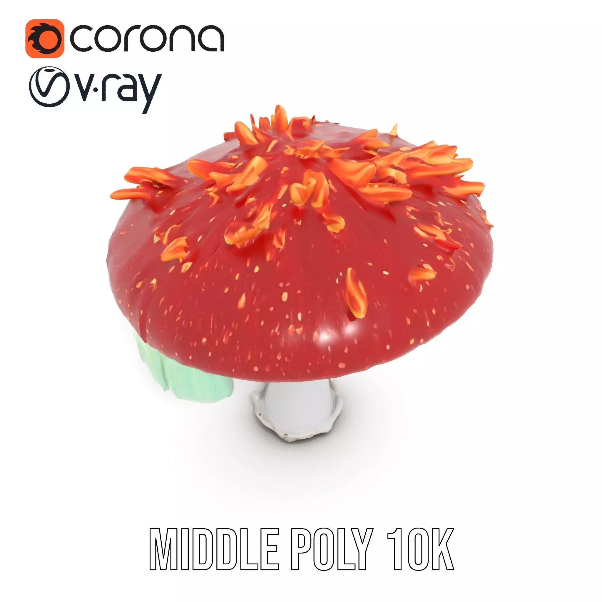 Vibrant Mushroom Cap model pack Low-poly 3D model_11