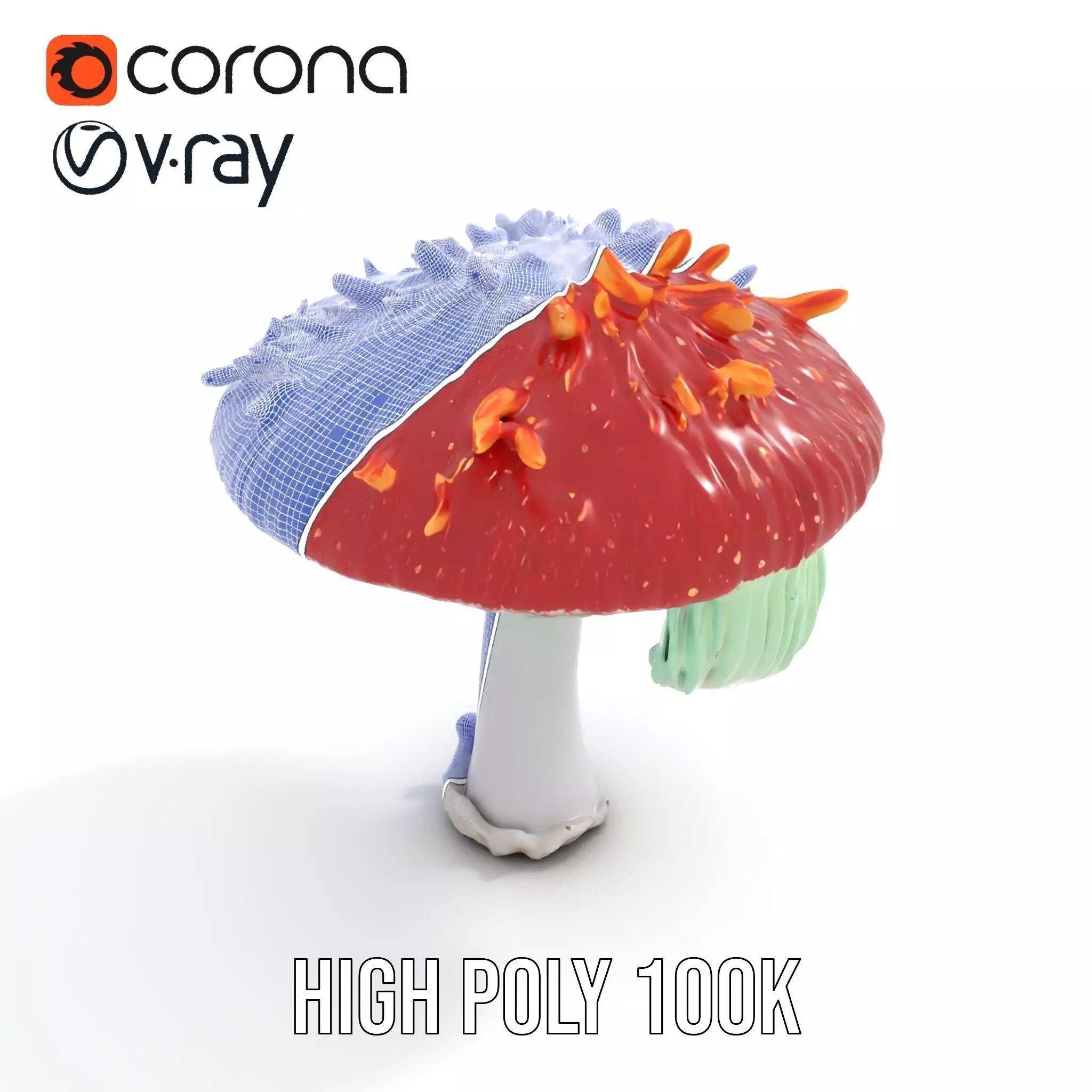 Vibrant Mushroom Cap model pack Low-poly 3D model_20