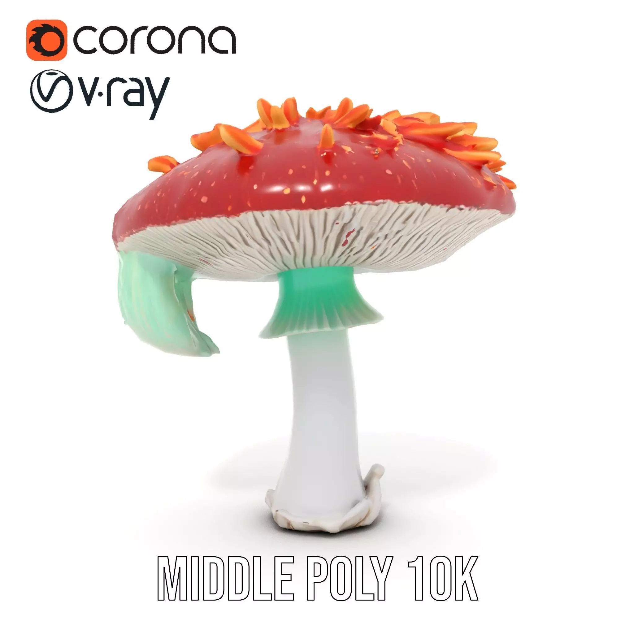 Vibrant Mushroom Cap model pack Low-poly 3D model_24