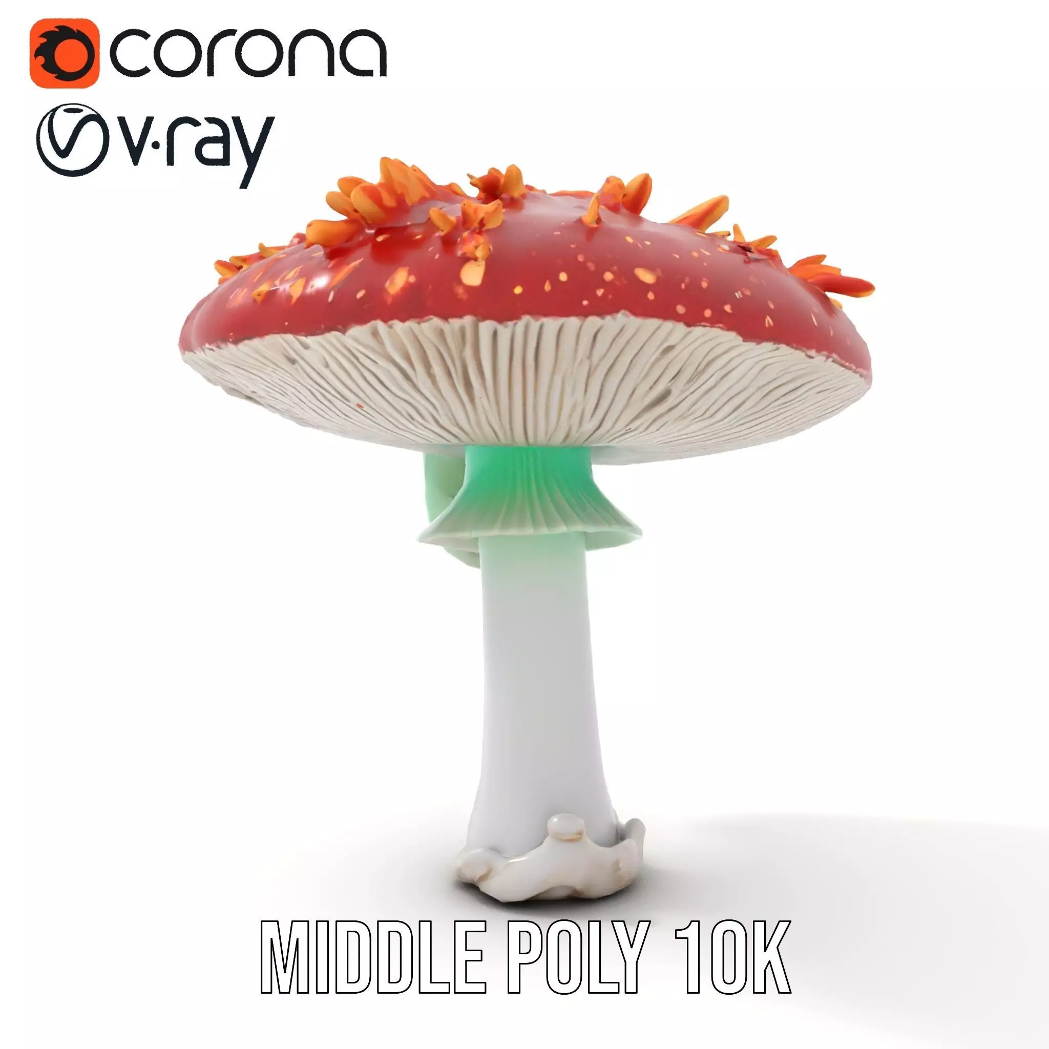 Vibrant Mushroom Cap model pack Low-poly 3D model_16