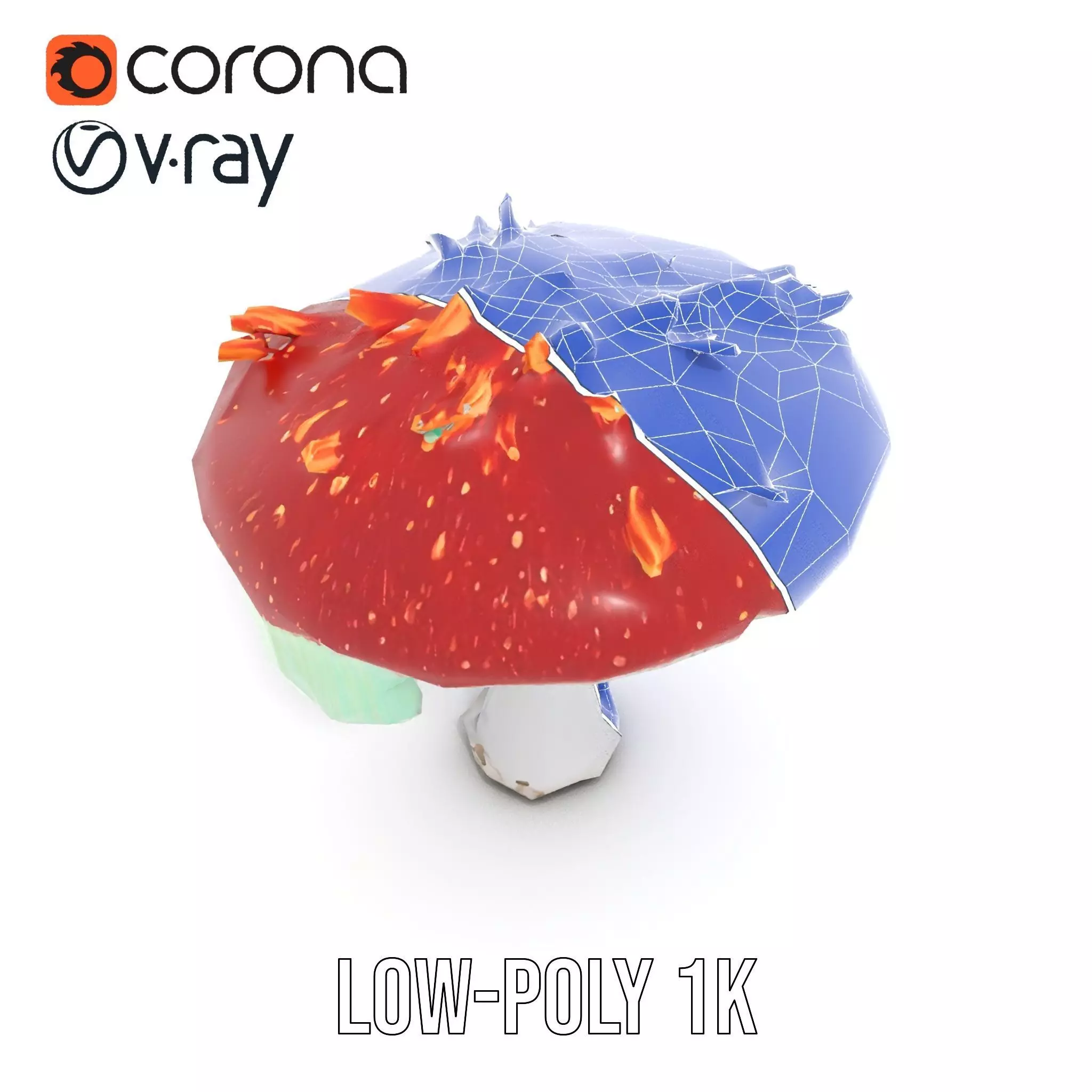 Vibrant Mushroom Cap model pack Low-poly 3D model_28
