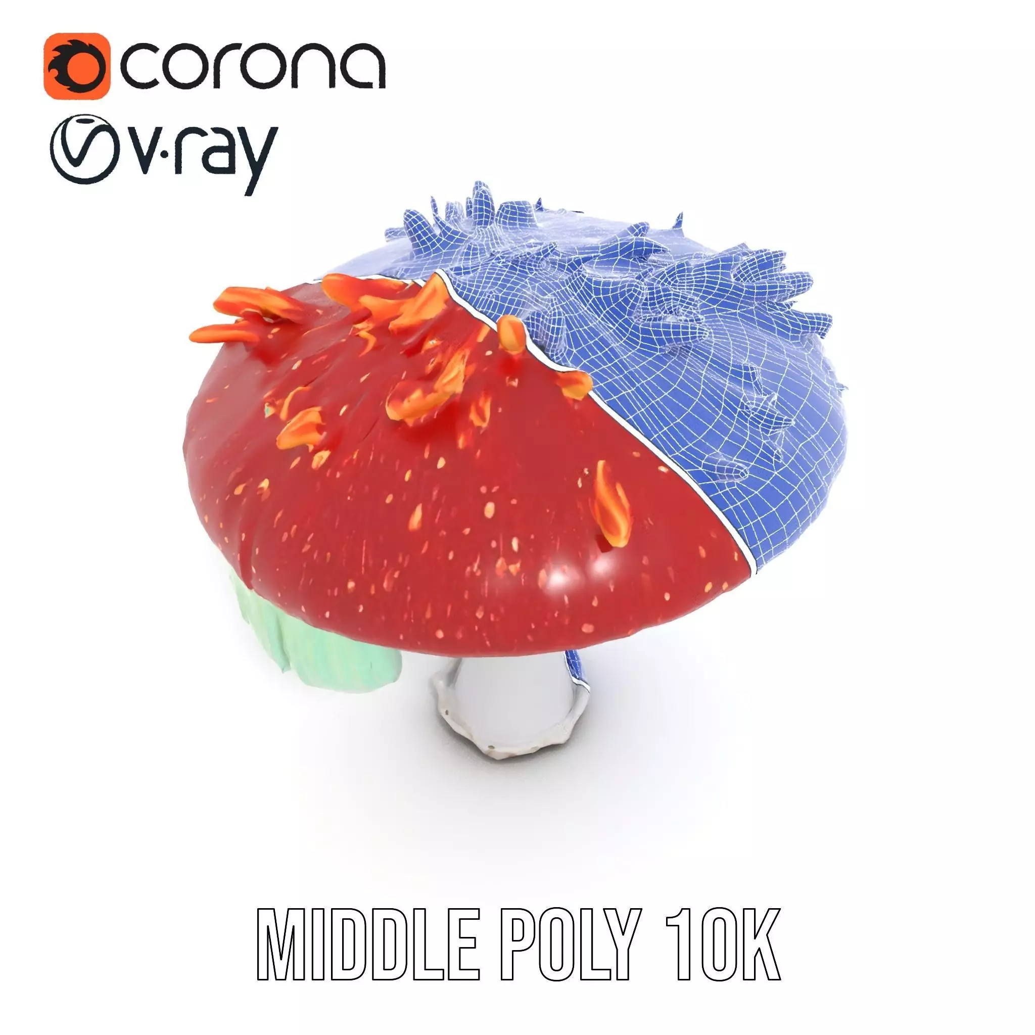 Vibrant Mushroom Cap model pack Low-poly 3D model_6