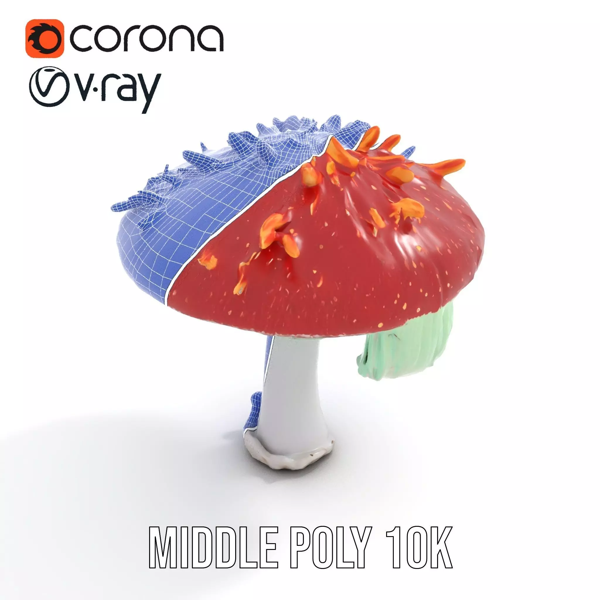 Vibrant Mushroom Cap model pack Low-poly 3D model_21