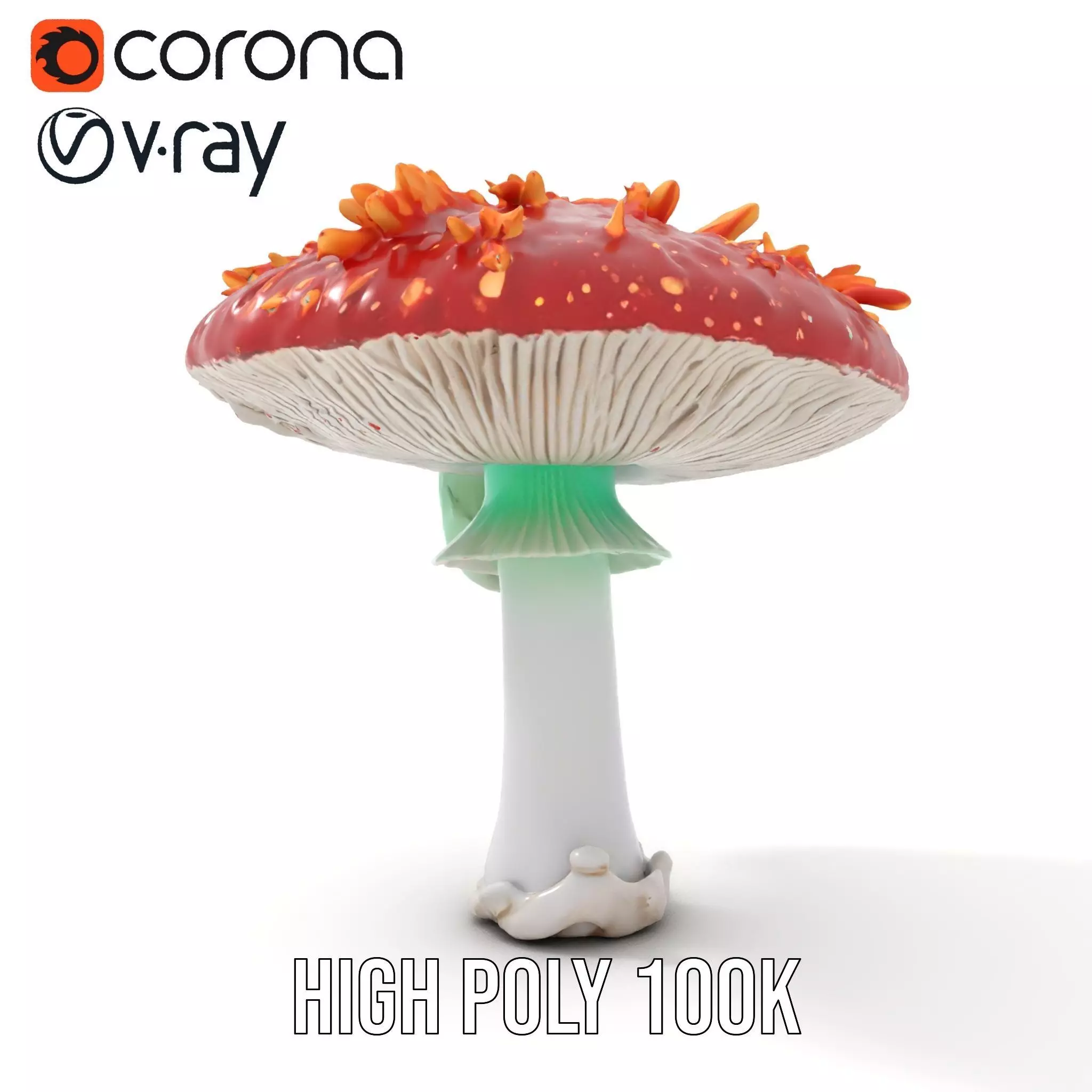 Vibrant Mushroom Cap model pack Low-poly 3D model_26