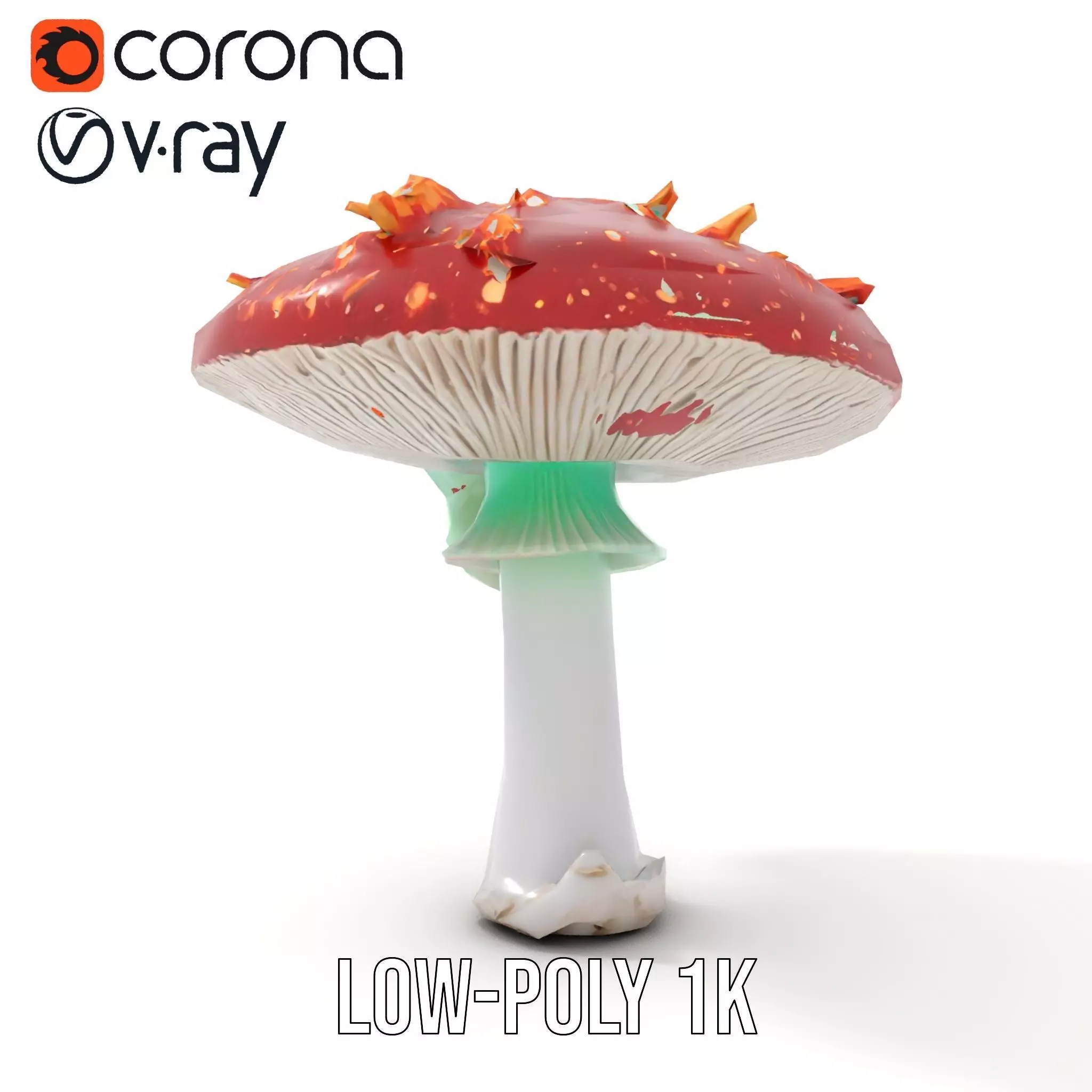 Vibrant Mushroom Cap model pack Low-poly 3D model_17