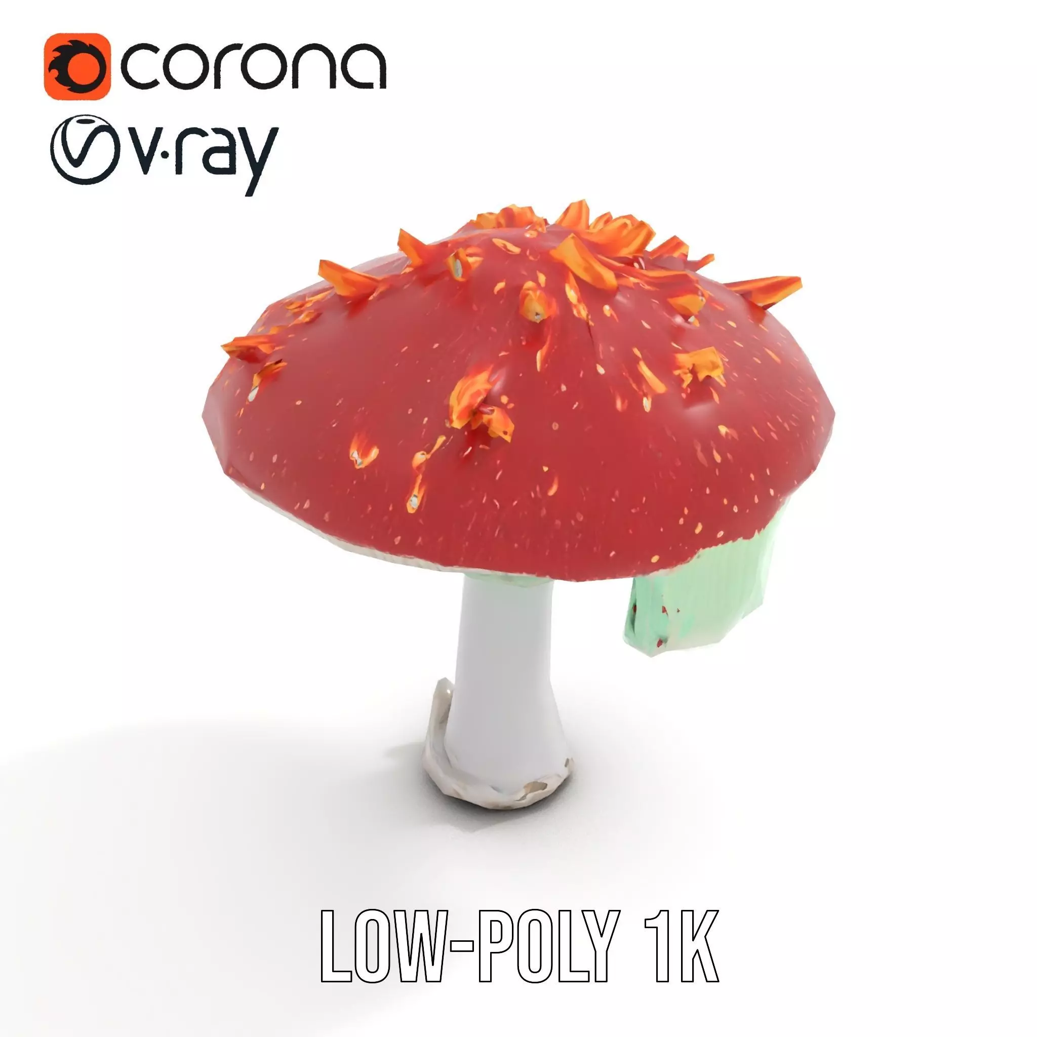 Vibrant Mushroom Cap model pack Low-poly 3D model_9