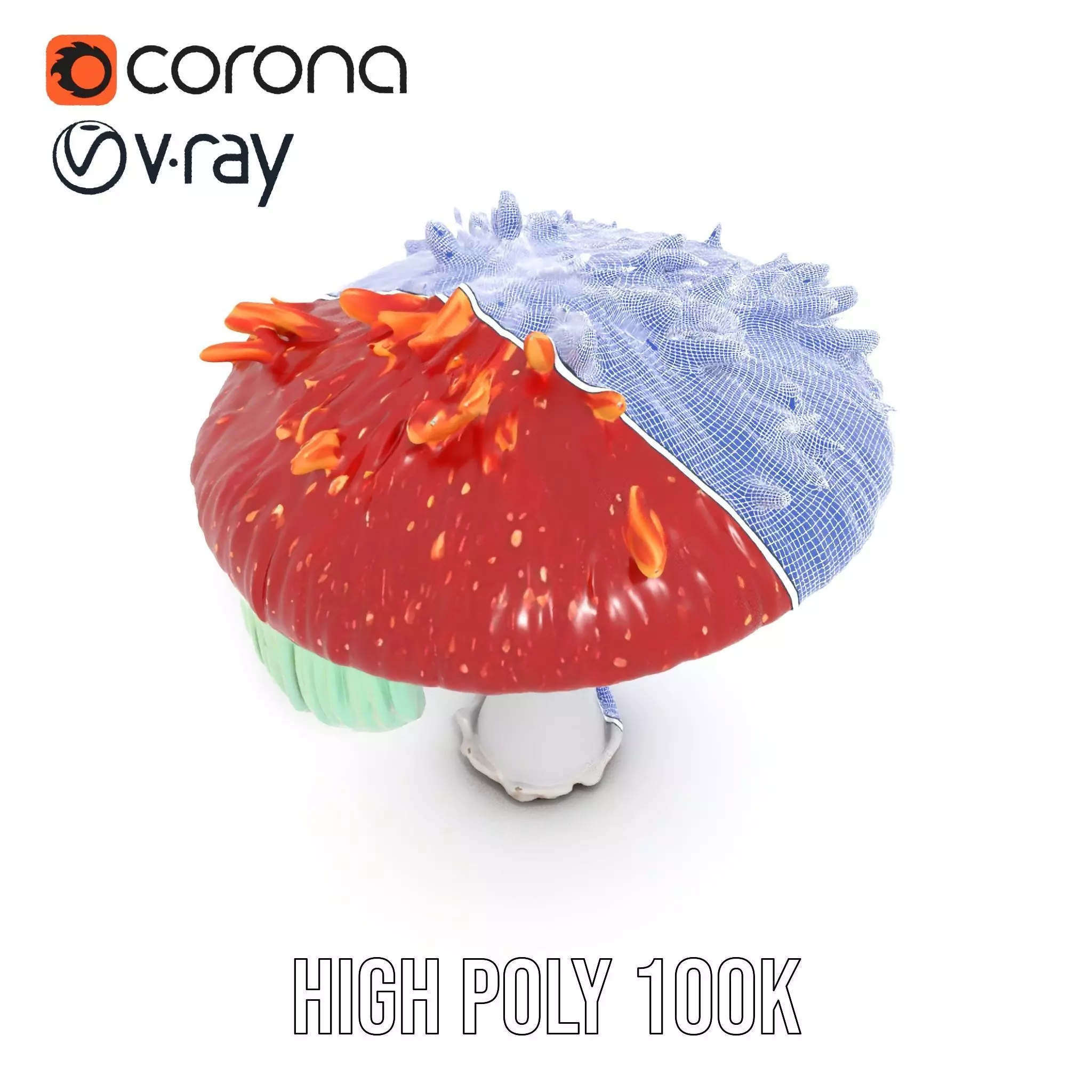 Vibrant Mushroom Cap model pack Low-poly 3D model_33