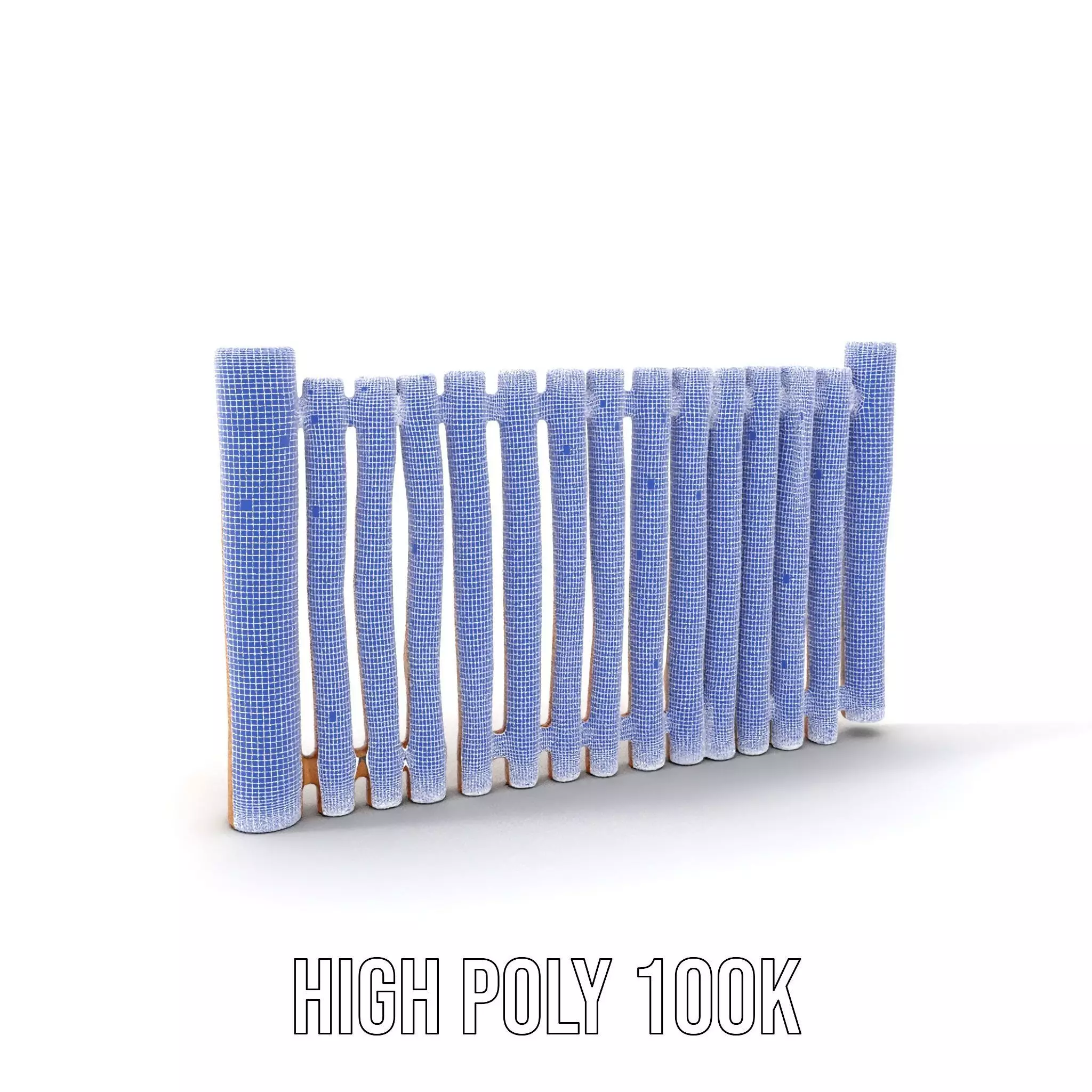 Rustic Wooden Fence model pack Low-poly 3D model_4