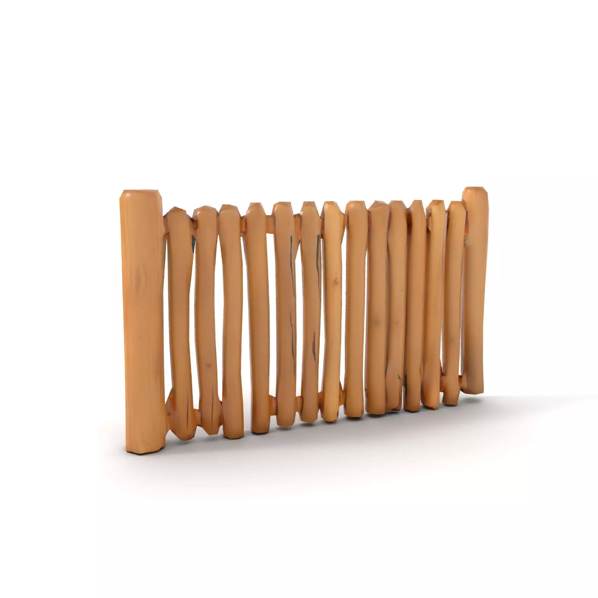 Rustic Wooden Fence model pack Low-poly 3D model_16
