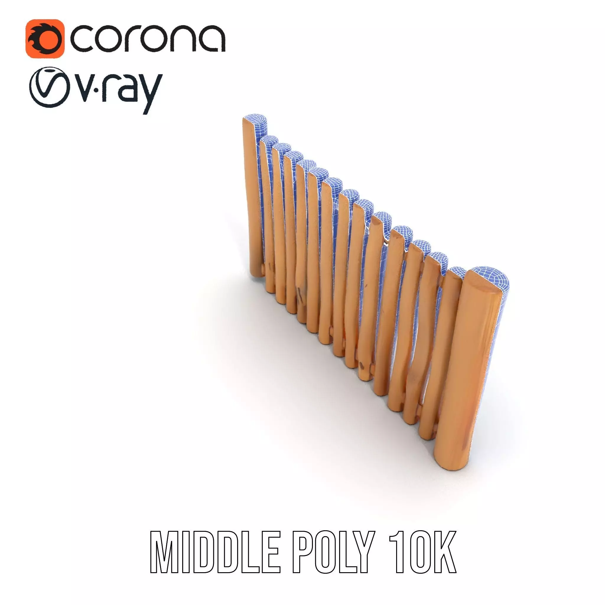 Rustic Wooden Fence model pack Low-poly 3D model_20