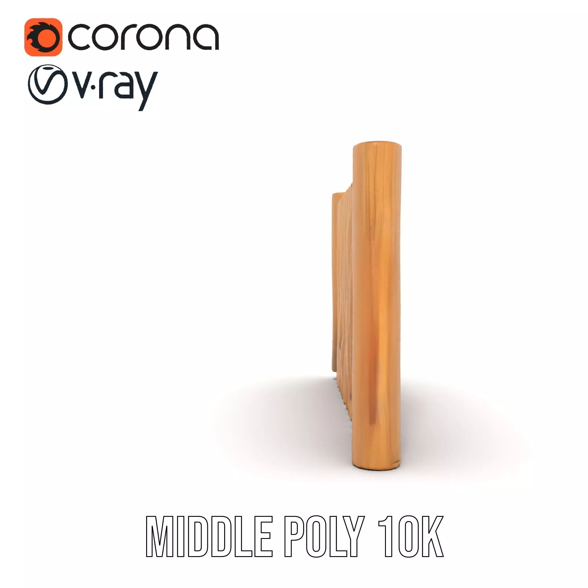 Rustic Wooden Fence model pack Low-poly 3D model_11