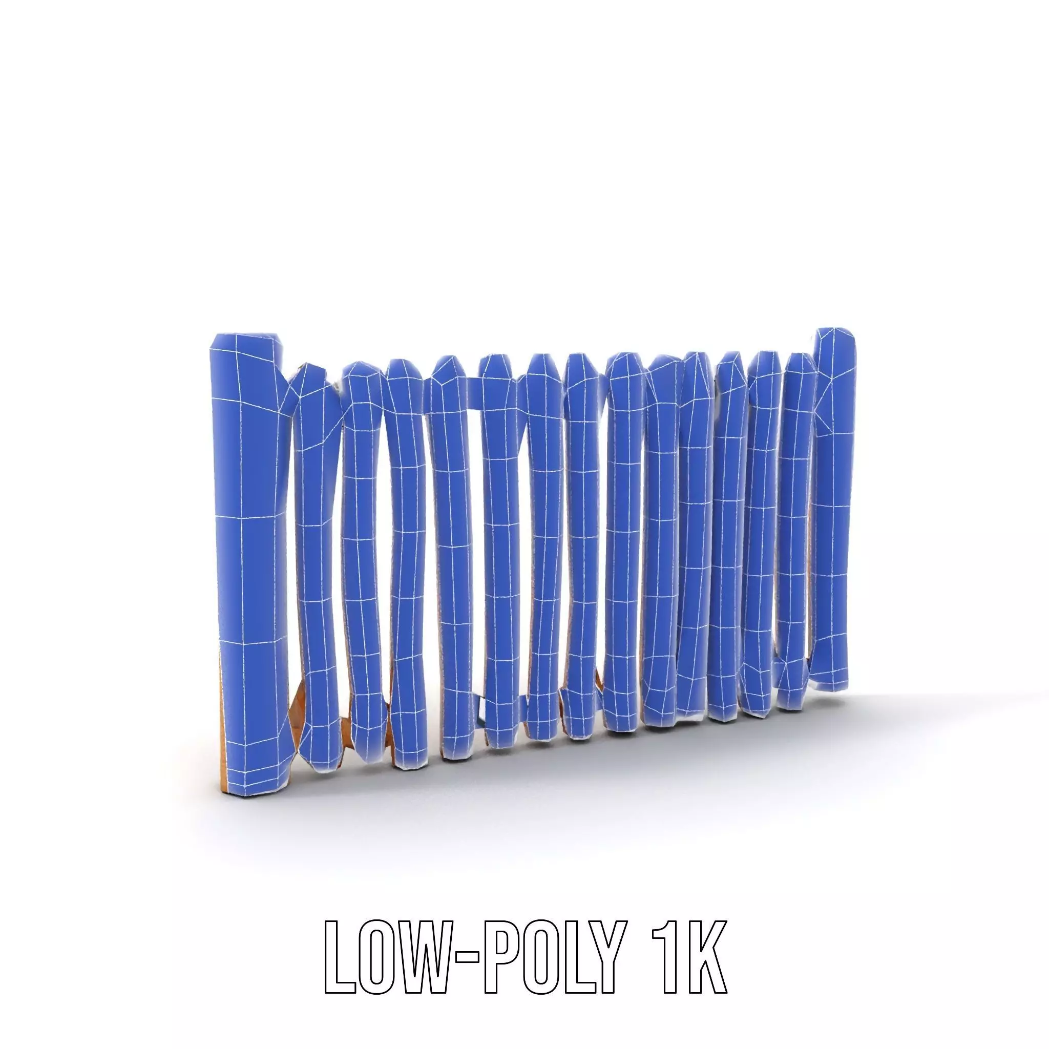 Rustic Wooden Fence model pack Low-poly 3D model_12