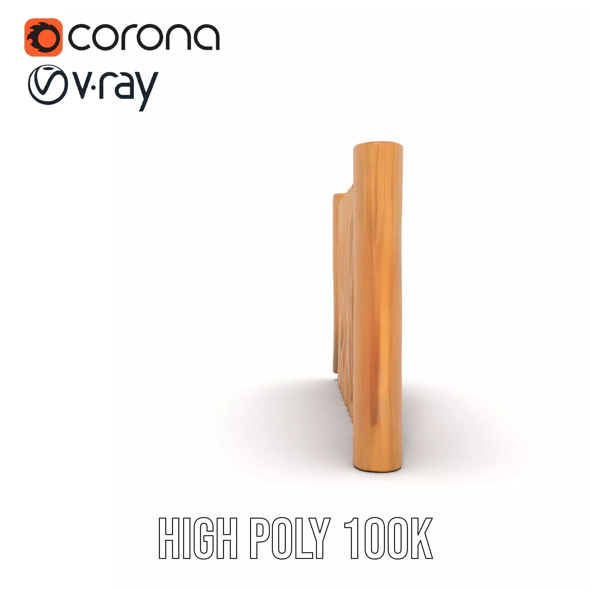 Rustic Wooden Fence model pack Low-poly 3D model_25