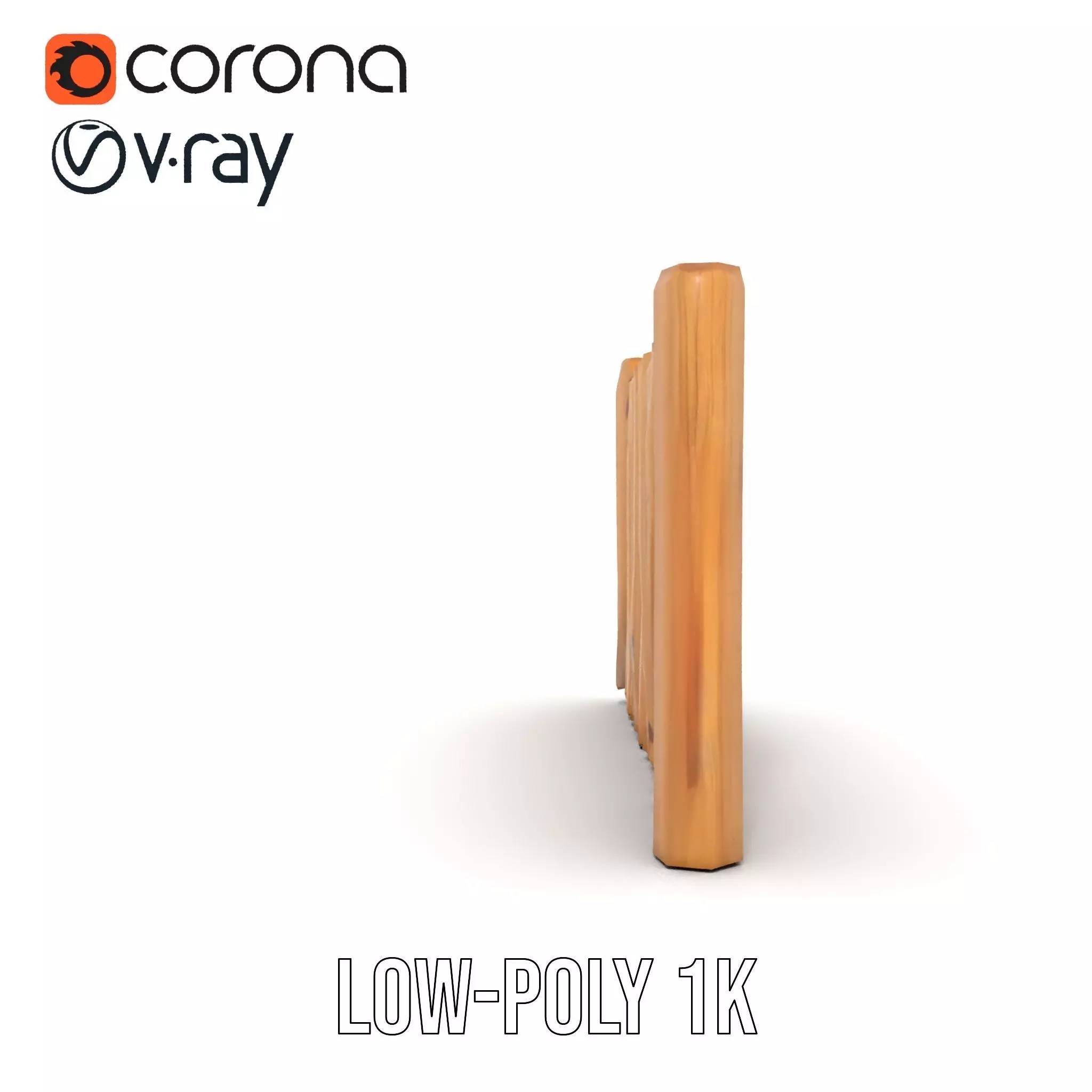 Rustic Wooden Fence model pack Low-poly 3D model_19