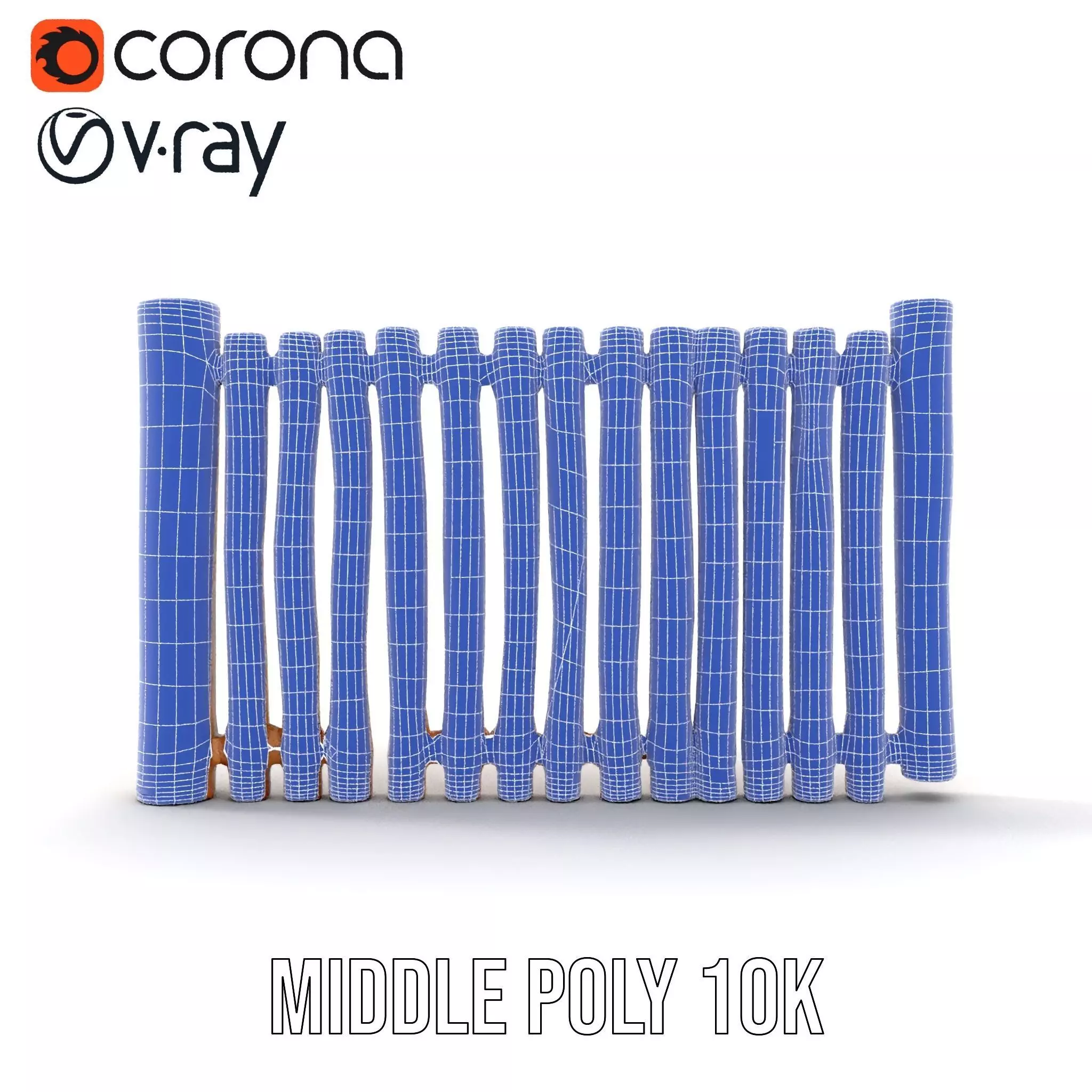 Rustic Wooden Fence model pack Low-poly 3D model_18