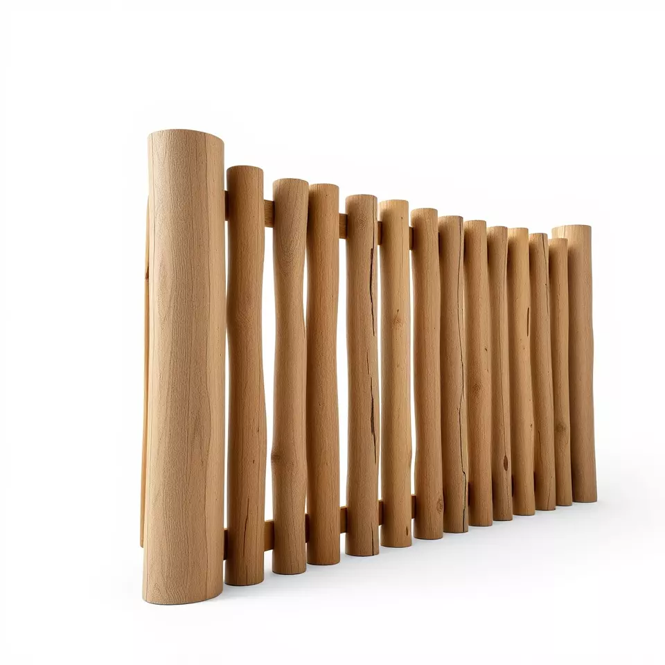 Rustic Wooden Fence model pack Low-poly 3D model_2