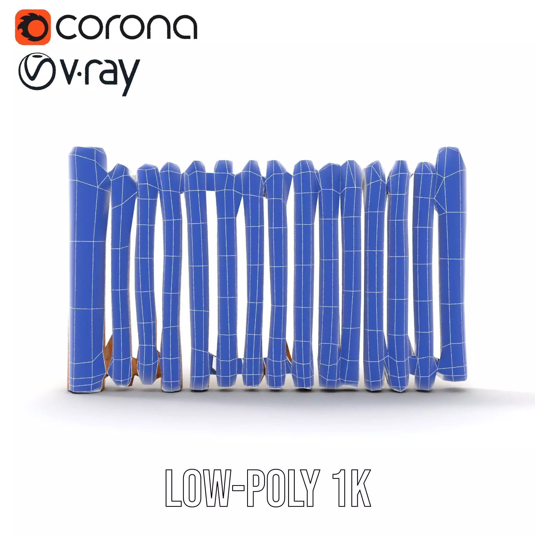 Rustic Wooden Fence model pack Low-poly 3D model_27