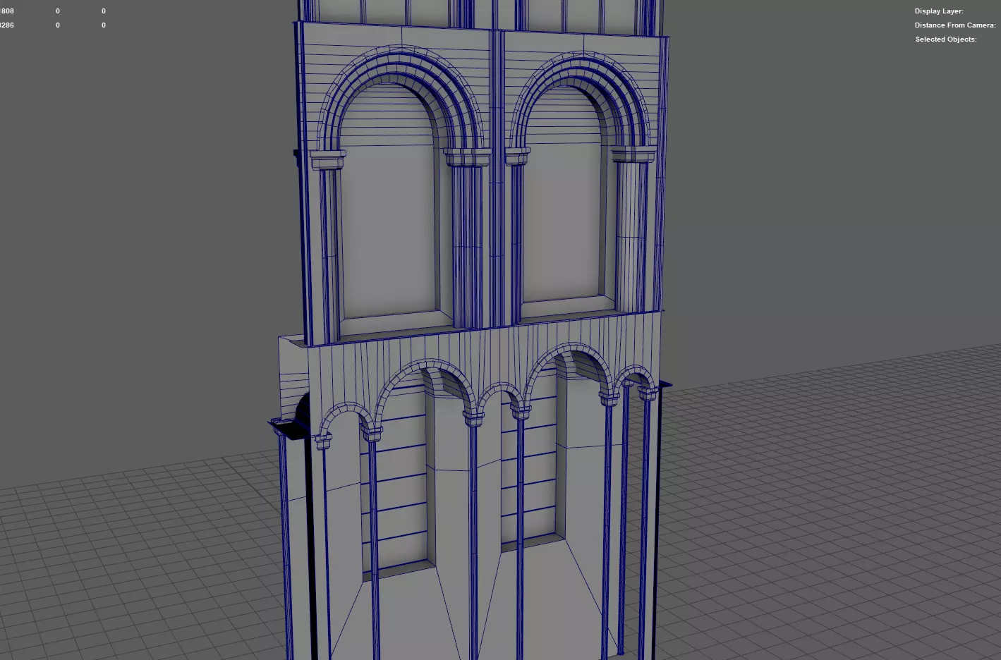 Cathedral Transept Big Stained Glass Wall - ONLY  Low-poly 3D model_9