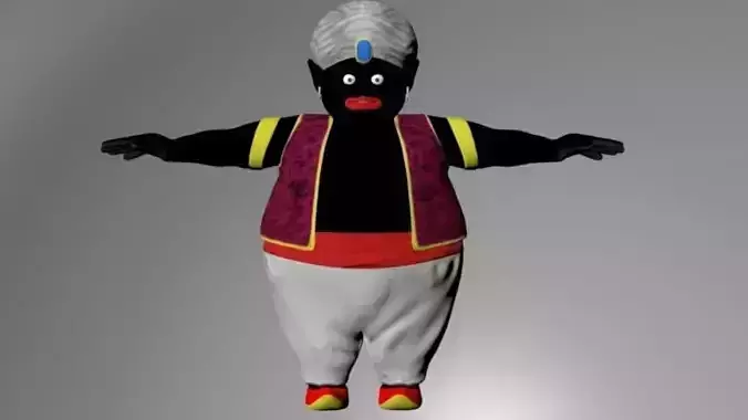 Mr Popo from Dragon Ball 3D Print Ready Low-poly 3D model