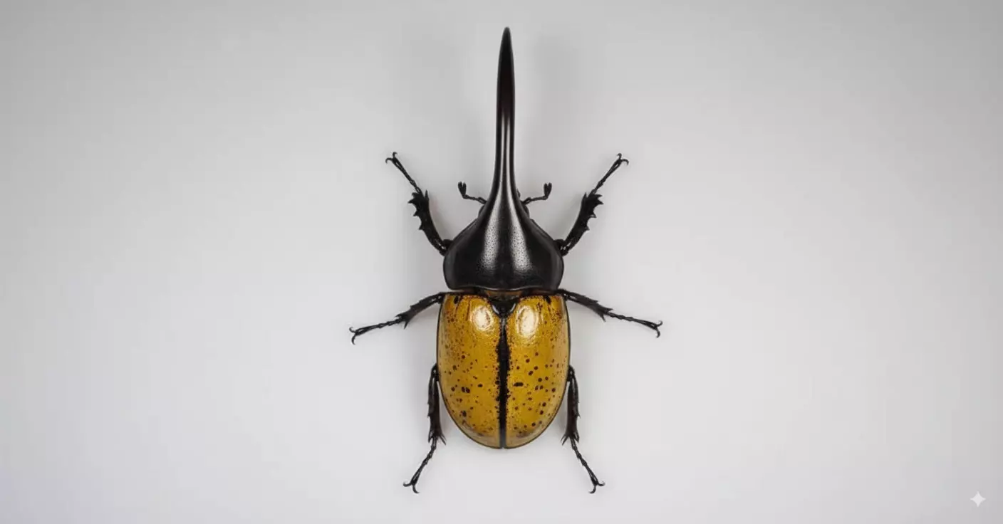 Realistic Hercules Beetle Detailed Insect Horns Glossy Shell Low-poly 3D model_1